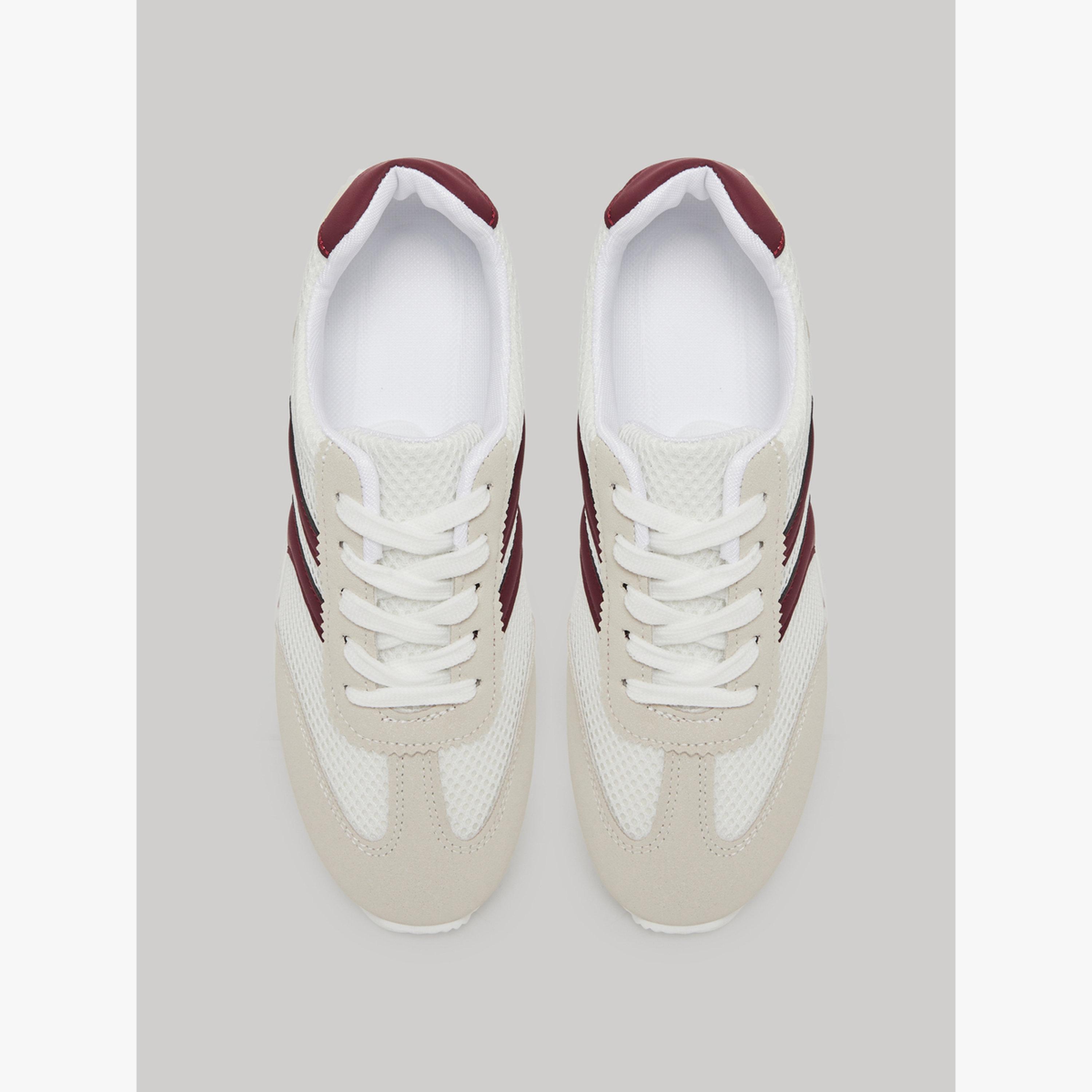 Take Two Panelled Striped Lace-up Sneakers-women-shoes-sneakers-image-3