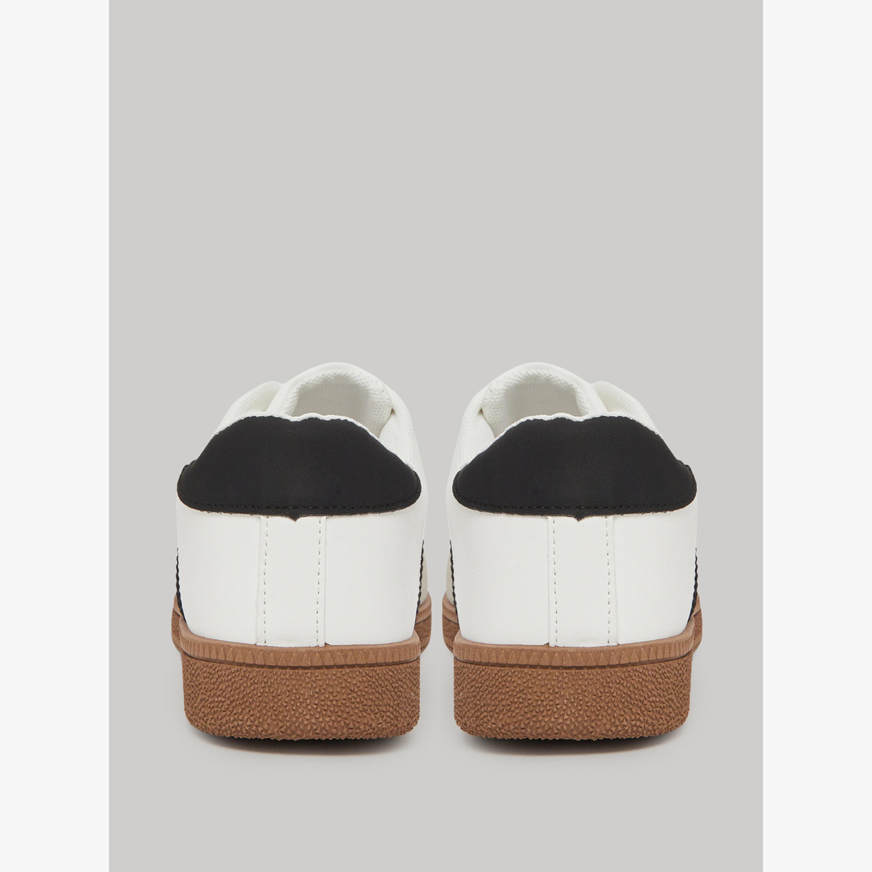 Take Two White Panelled Lace-Up Sneakers-women-shoes-sneakers-image-5