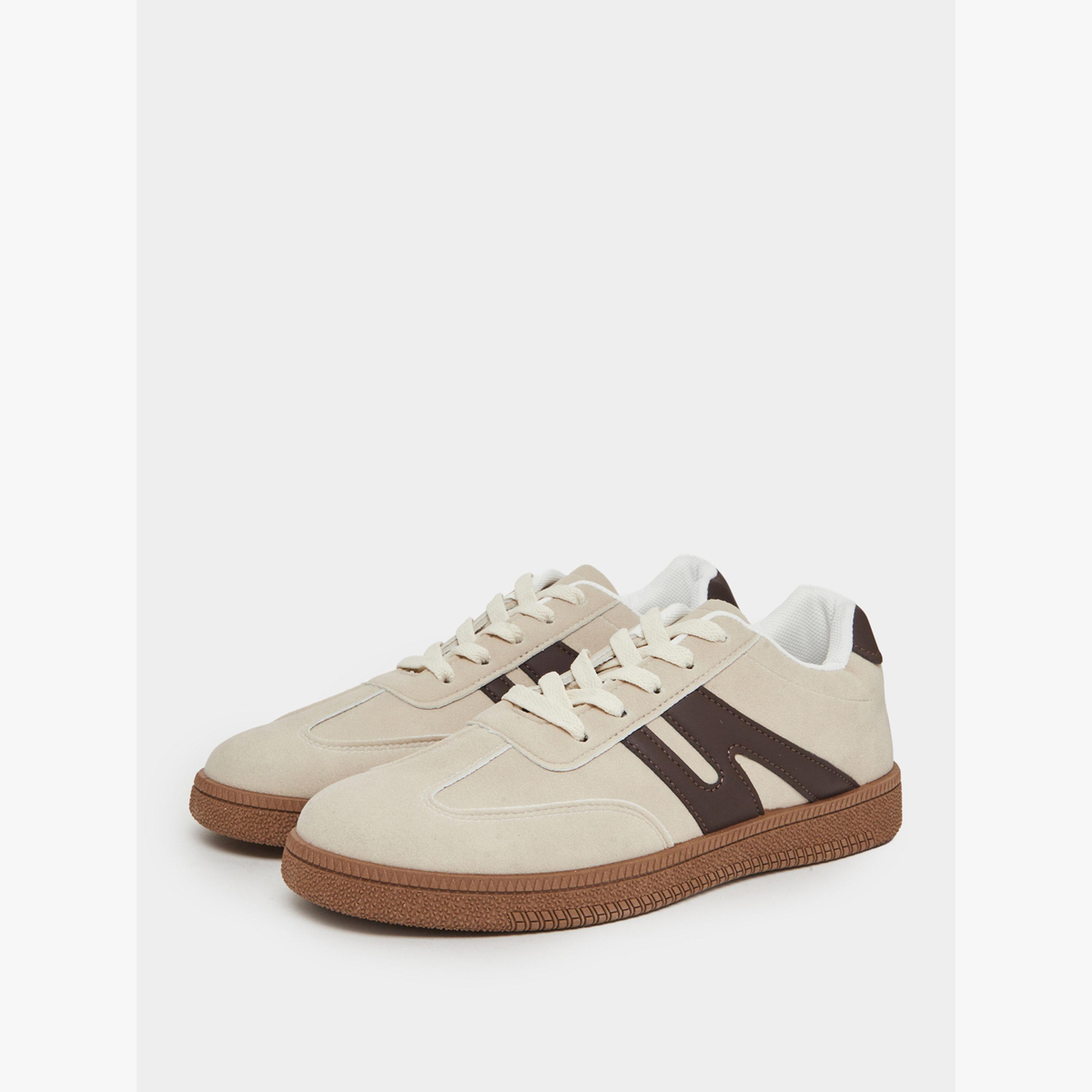 Take Two Panelled Suede Lace Up Sneakers-women-shoes-sneakers-image-1