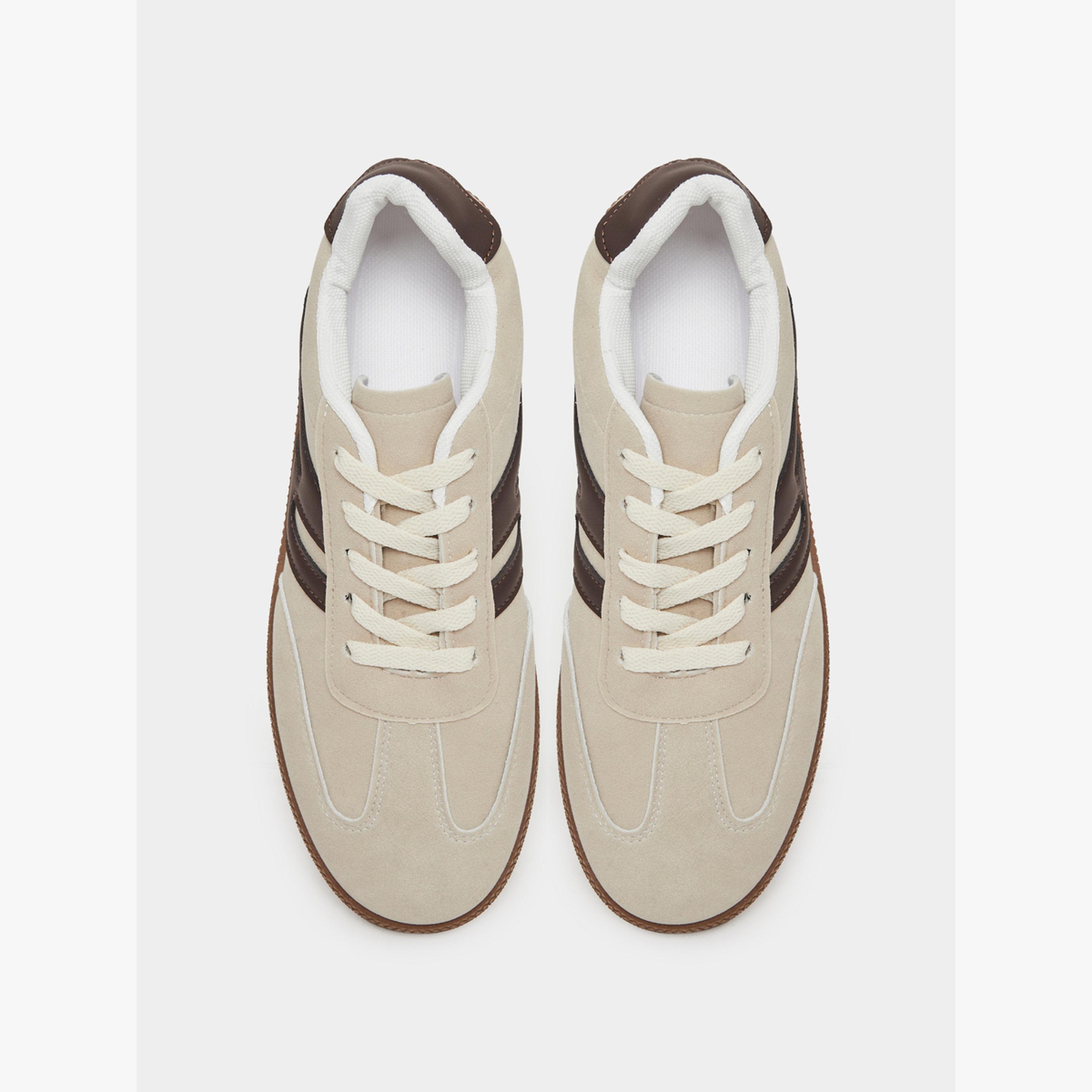 Take Two Panelled Suede Lace Up Sneakers-women-shoes-sneakers-image-3