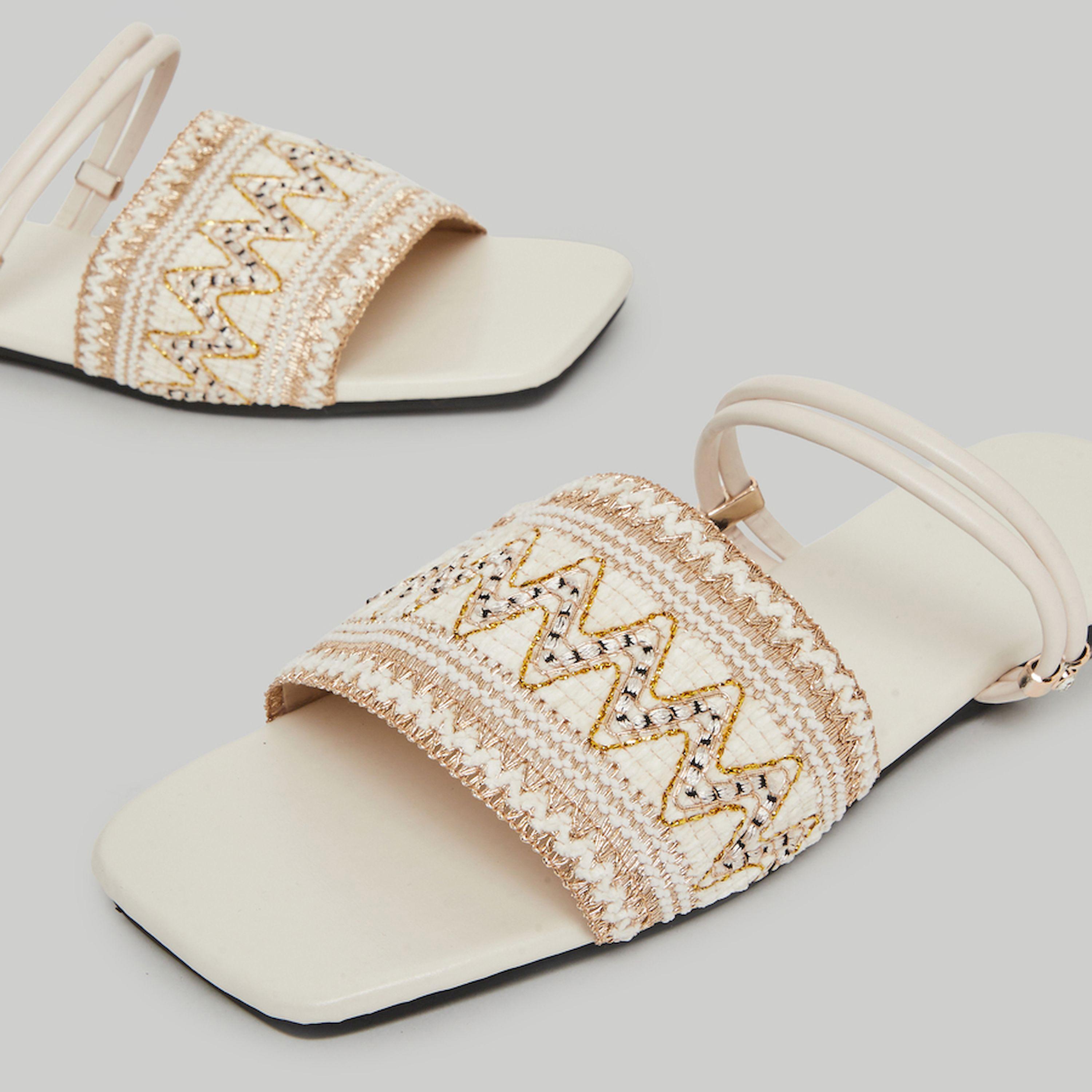 Take Two White Embroidered Slip-On Flat Sandals-women-shoes-sandals-flats-image-3