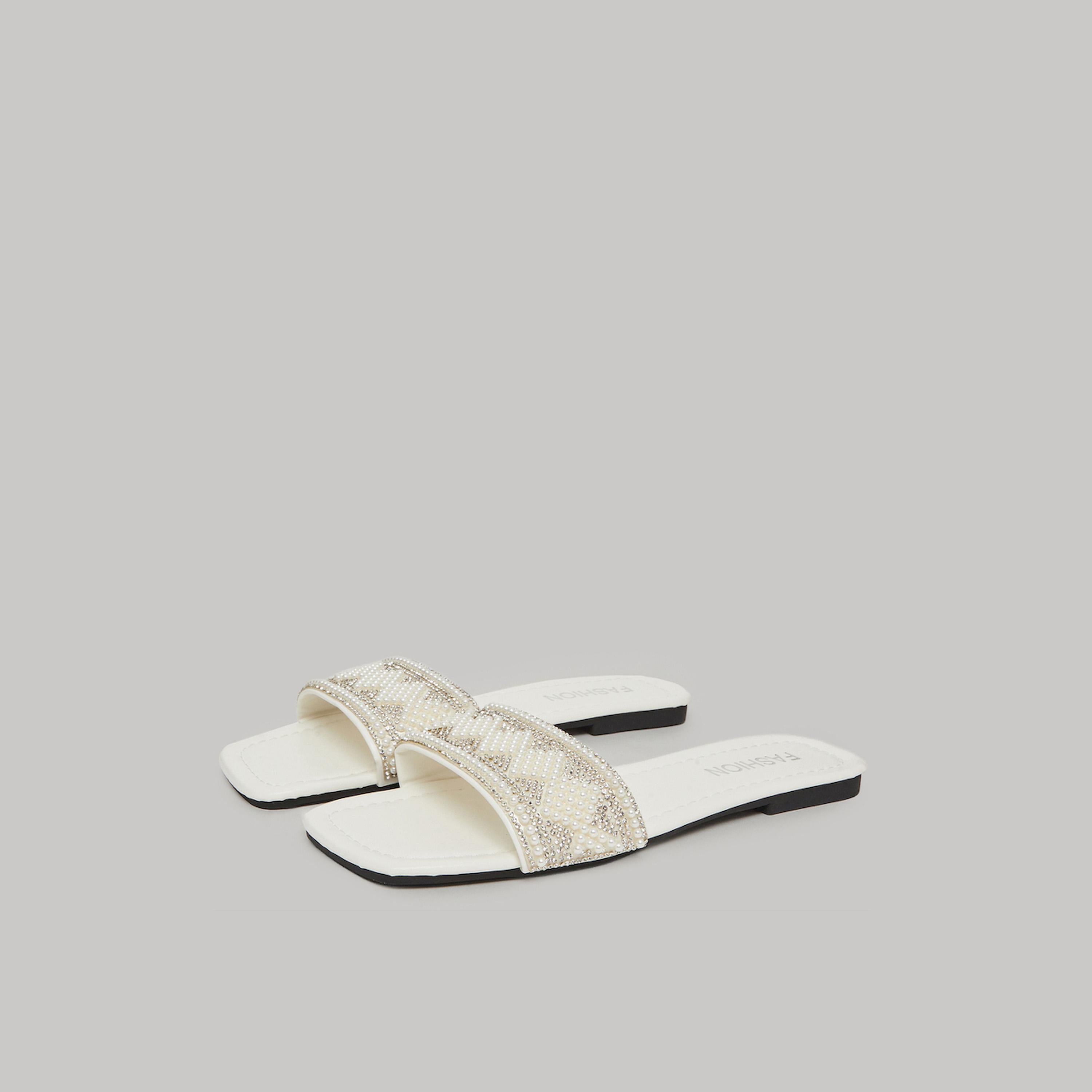Take Two Pearl Embellished Slip-On Flat Sandals-women-shoes-sandals-flats-image-1