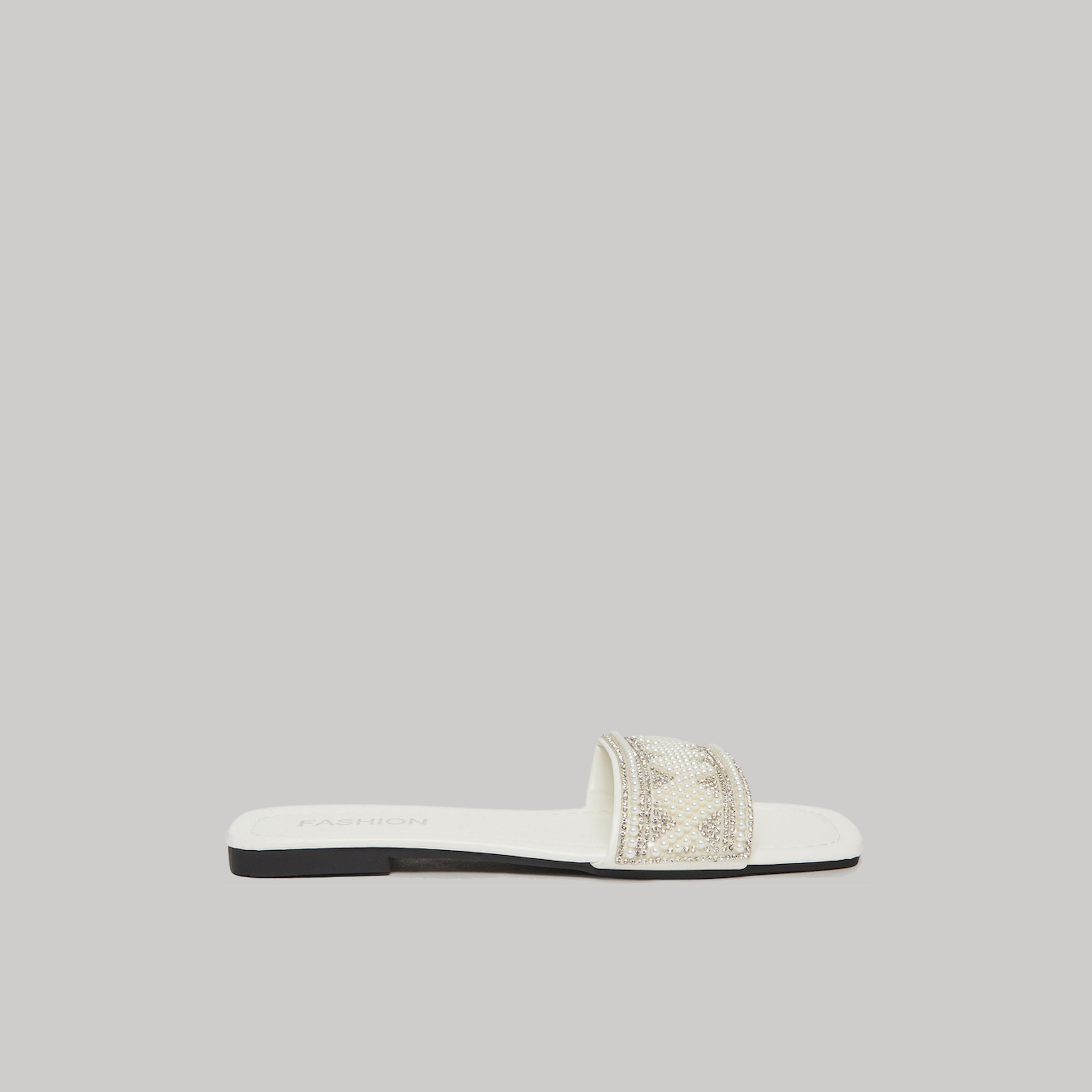 Take Two Pearl Embellished Slip-On Flat Sandals-women-shoes-sandals-flats-image-2