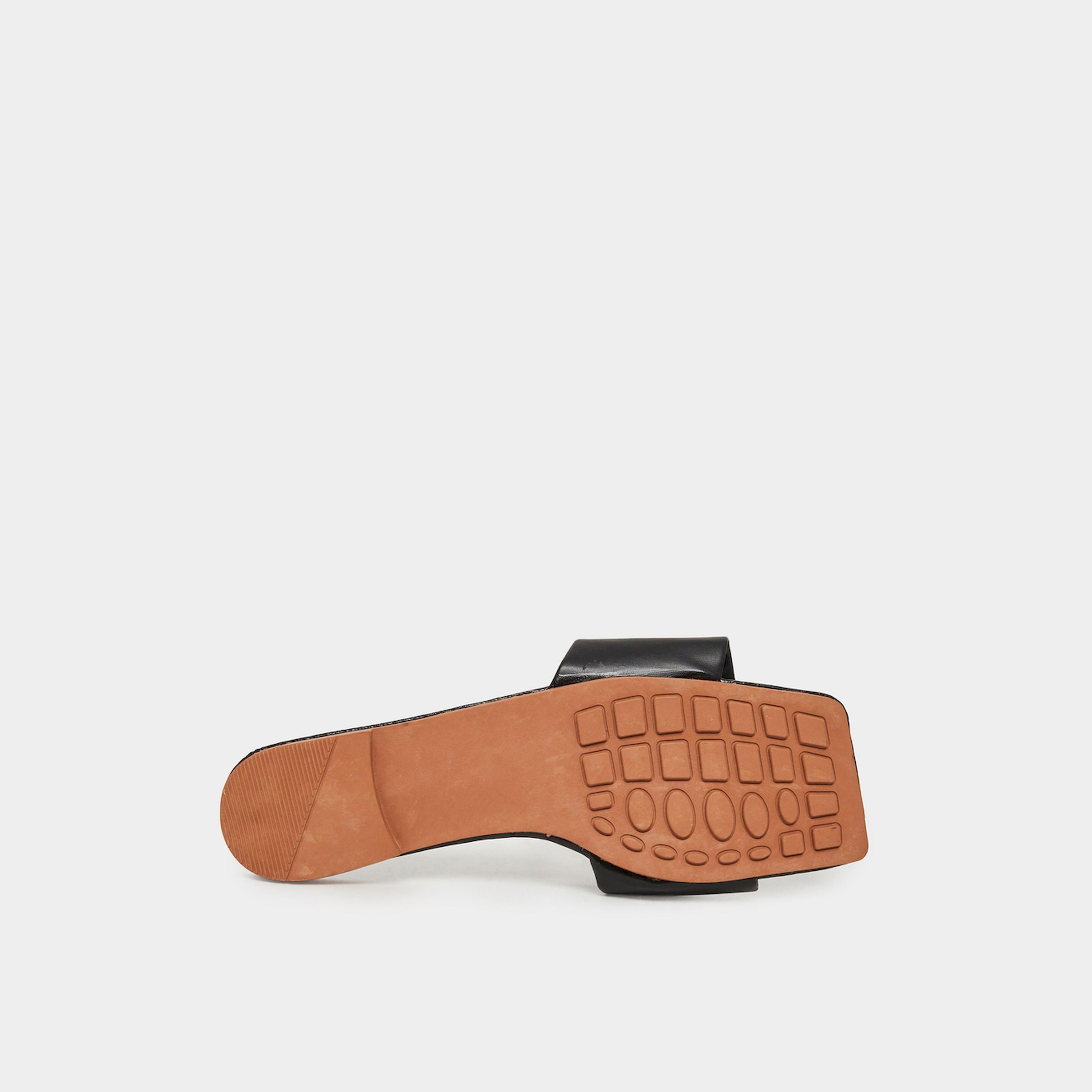 Take Two Black Pleated Slip-On Flat Sandals-women-shoes-sandals-flats-image-6