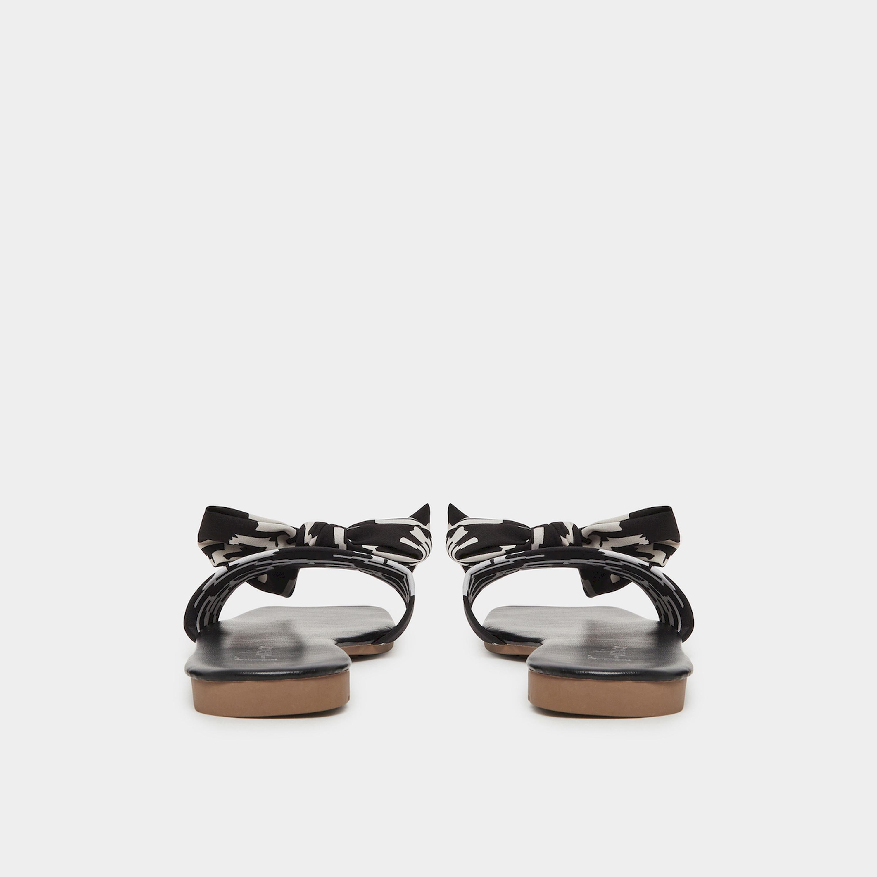 Take Two Black Bow Detail Slip-On Flat Slippers-women-shoes-sandals-flats-image-4