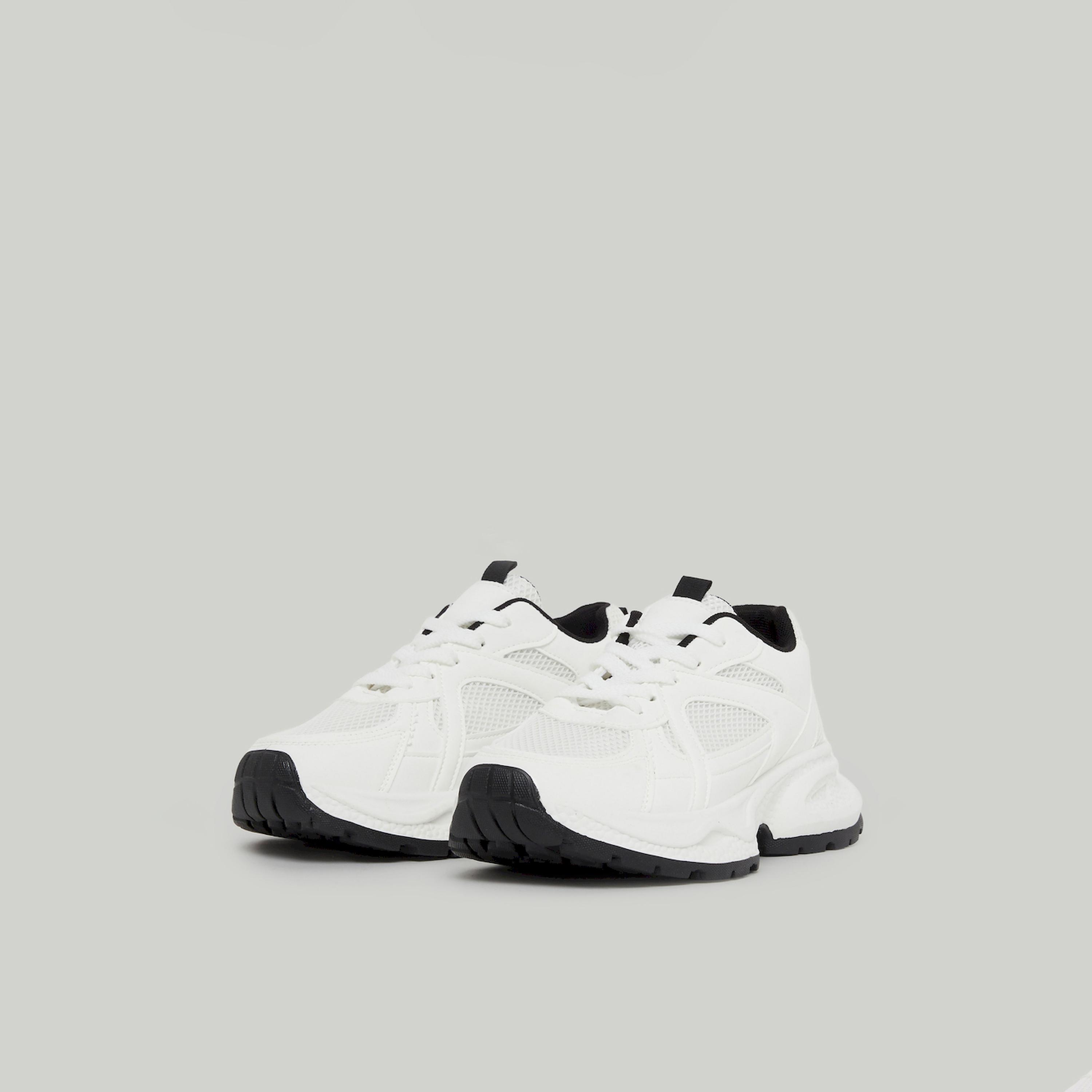 Take Two White Chunky Lace-Up Sneakers-women-shoes-sneakers-image-1