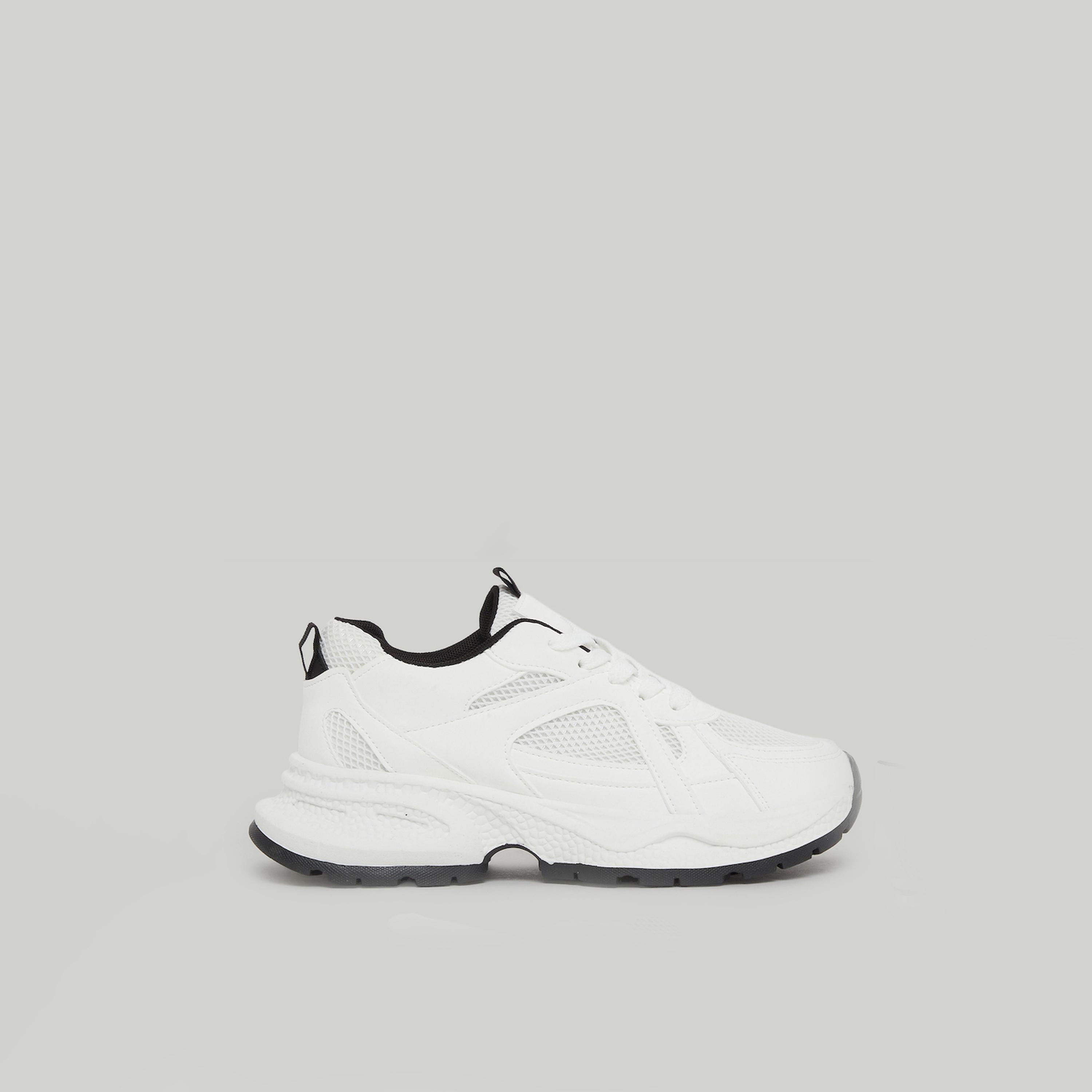 تيك تو × ستايلي - حذاء رياضي أبيض سميك برباط-women-shoes-sneakers-image-2