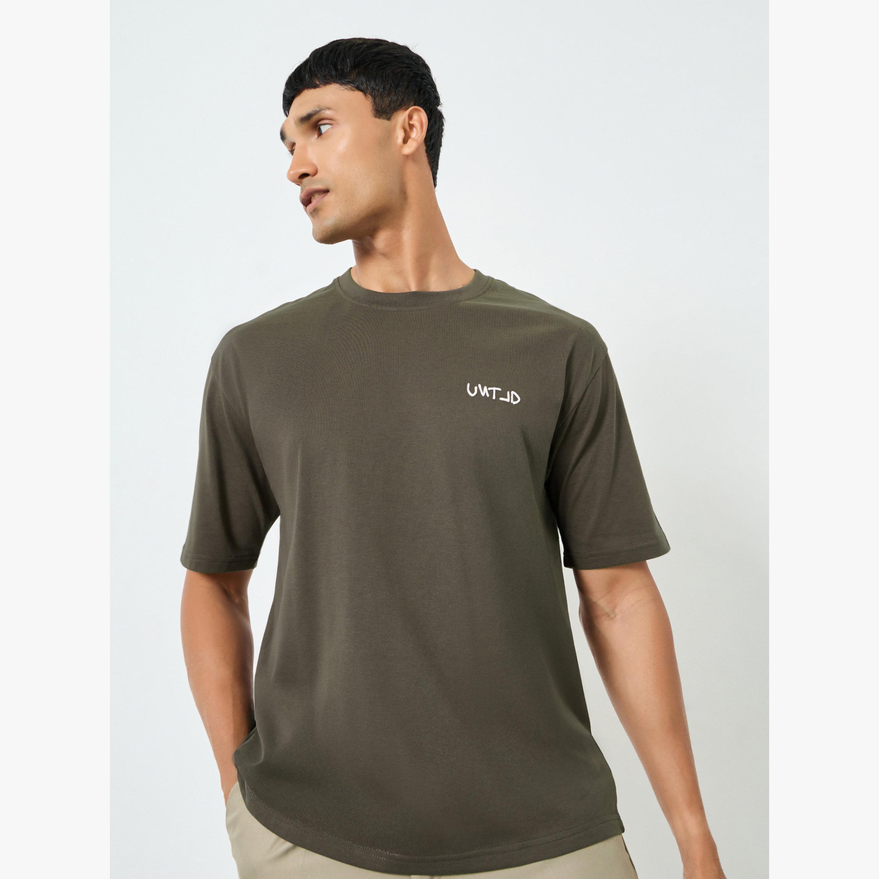 Styli Men Brown Graphic Print Oversized T-Shirt-men-clothing-tshirtsandpolos-tshirts-image-1