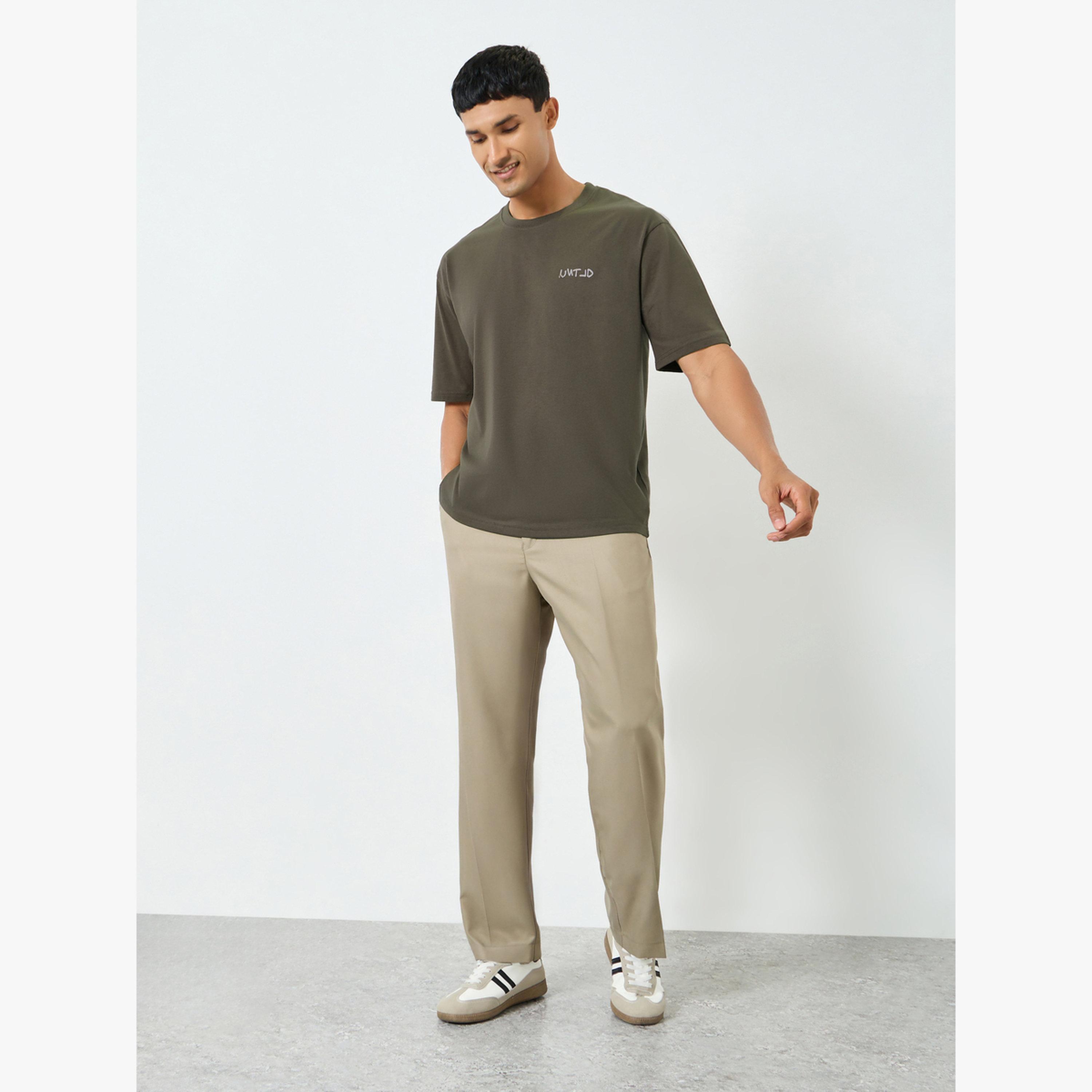 Styli Men Brown Graphic Print Oversized T-Shirt-men-clothing-tshirtsandpolos-tshirts-image-2