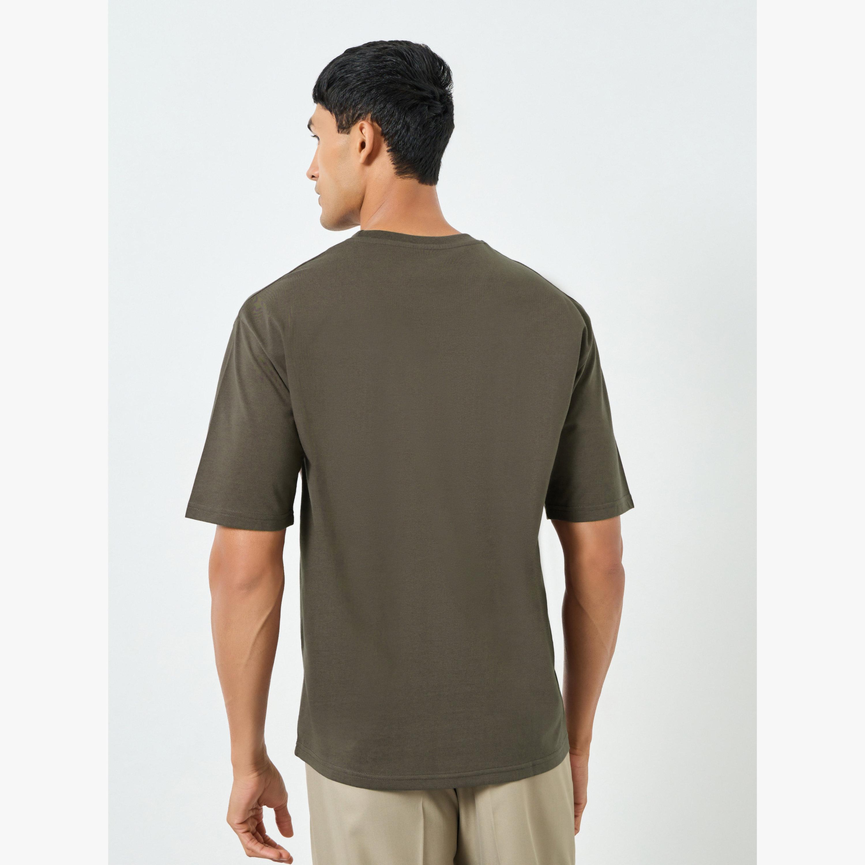 Styli Men Brown Graphic Print Oversized T-Shirt-men-clothing-tshirtsandpolos-tshirts-image-3