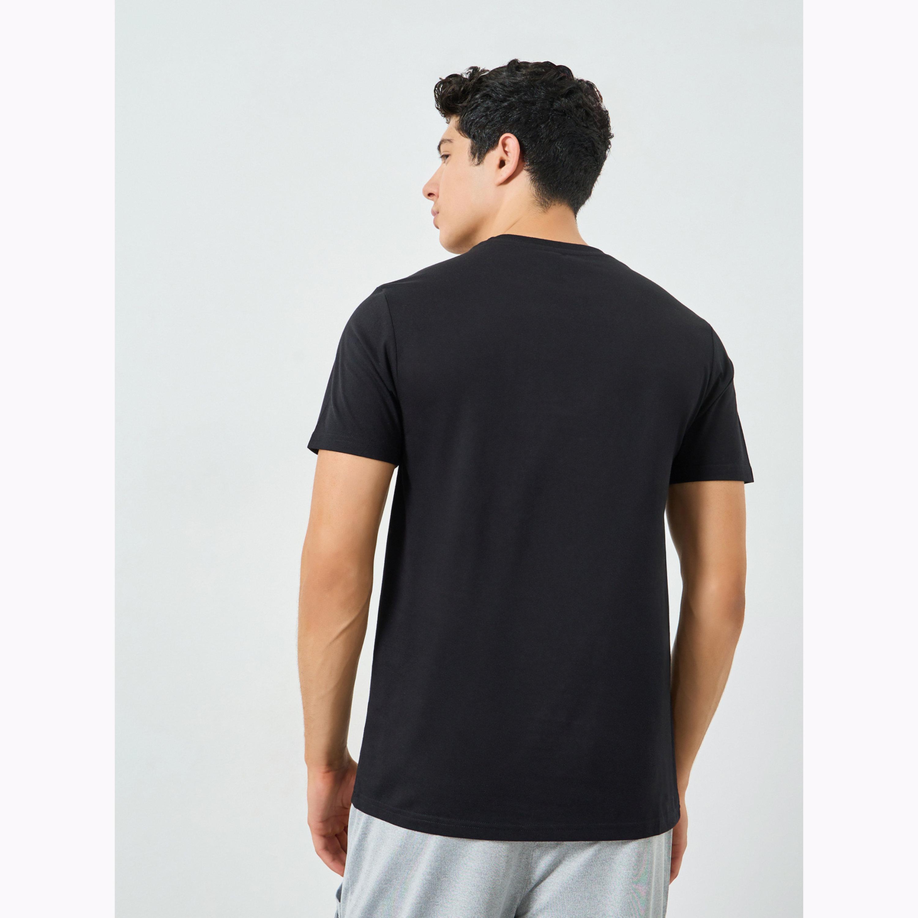 Styli Men Black Graphic Print Crew Neck T-Shirt-men-clothing-tshirtsandpolos-tshirts-image-4