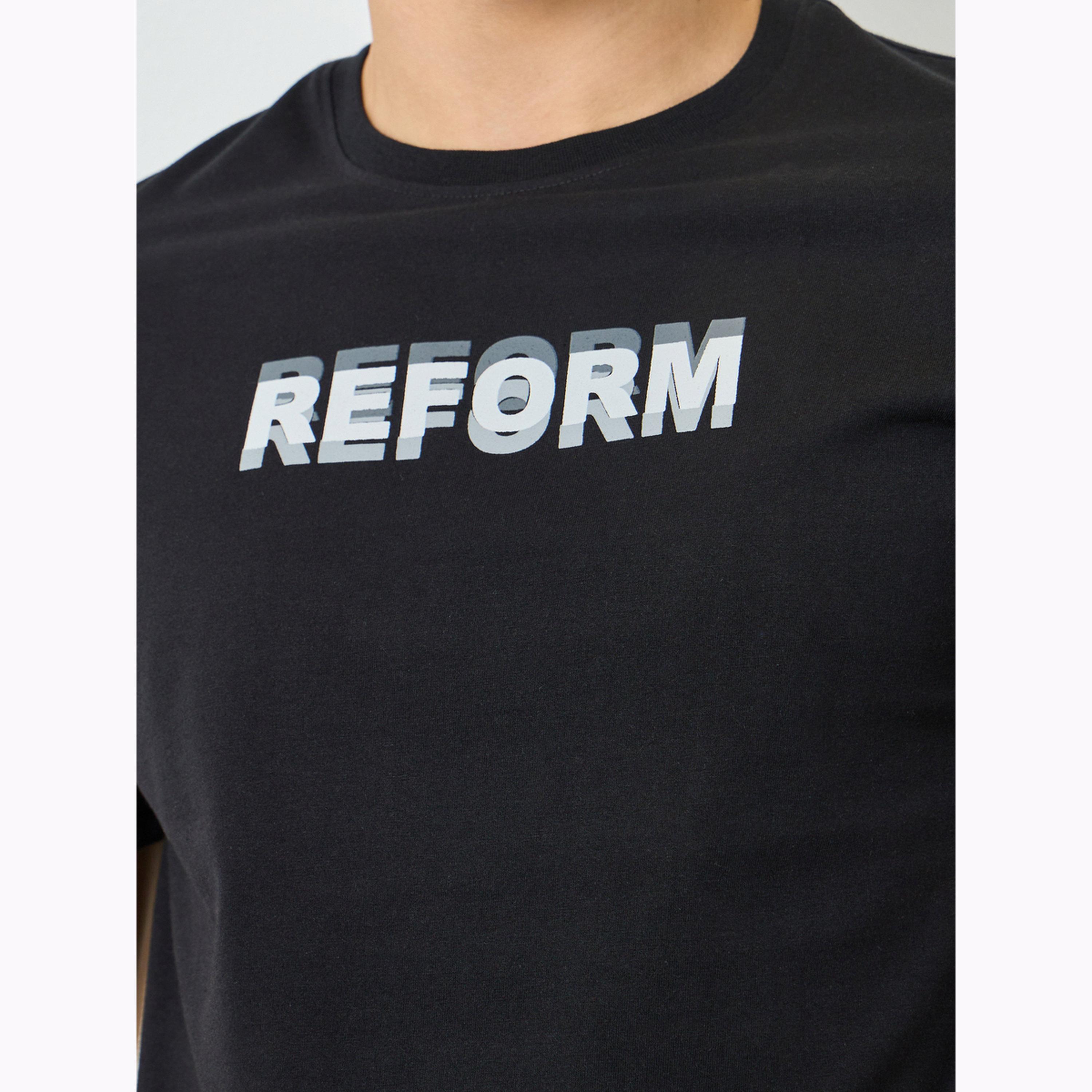 Styli Men Black Graphic Print Crew Neck T-Shirt-men-clothing-tshirtsandpolos-tshirts-image-5
