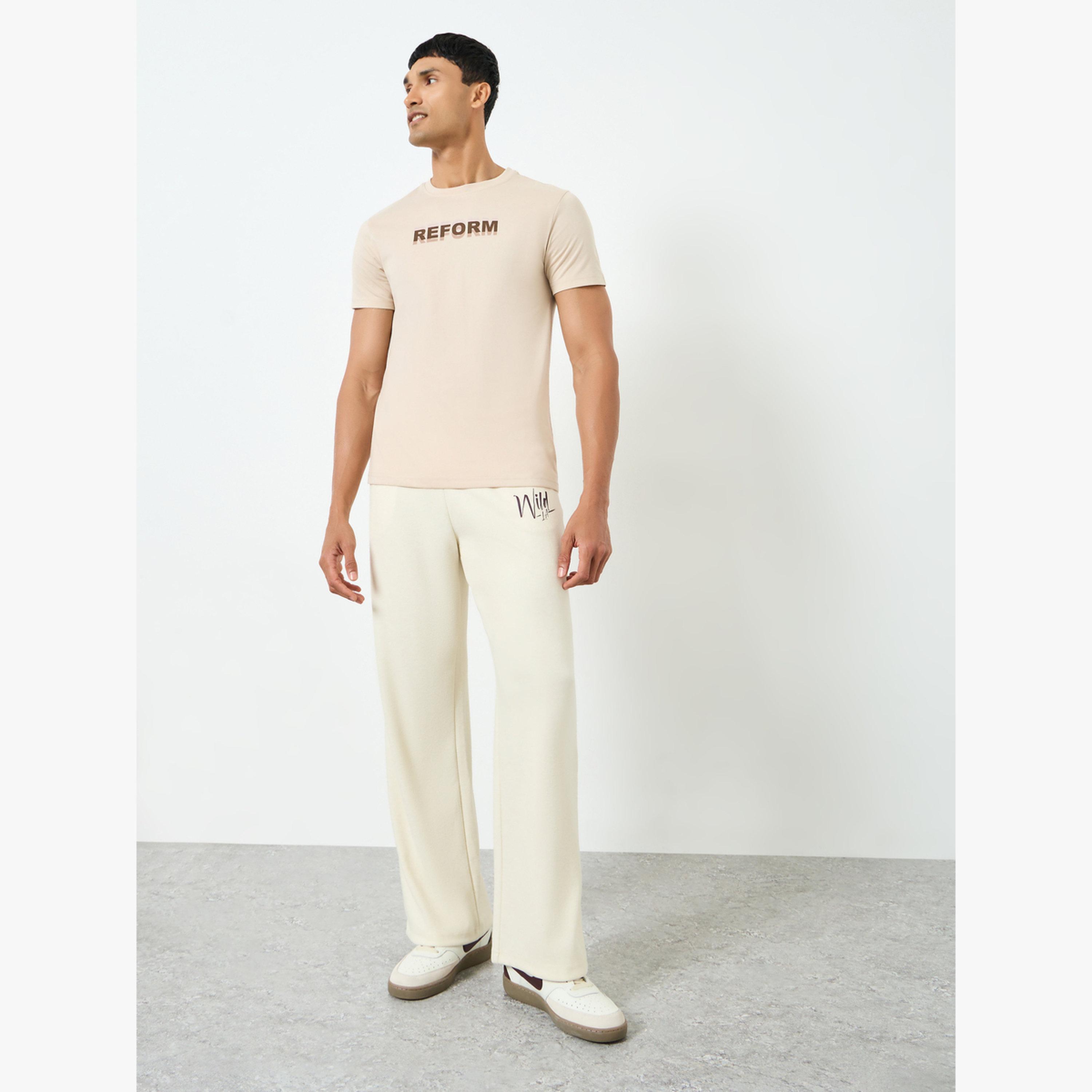 Styli Men Beige Graphic Print Regular Fit T-Shirt-men-clothing-tshirtsandpolos-tshirts-image-2