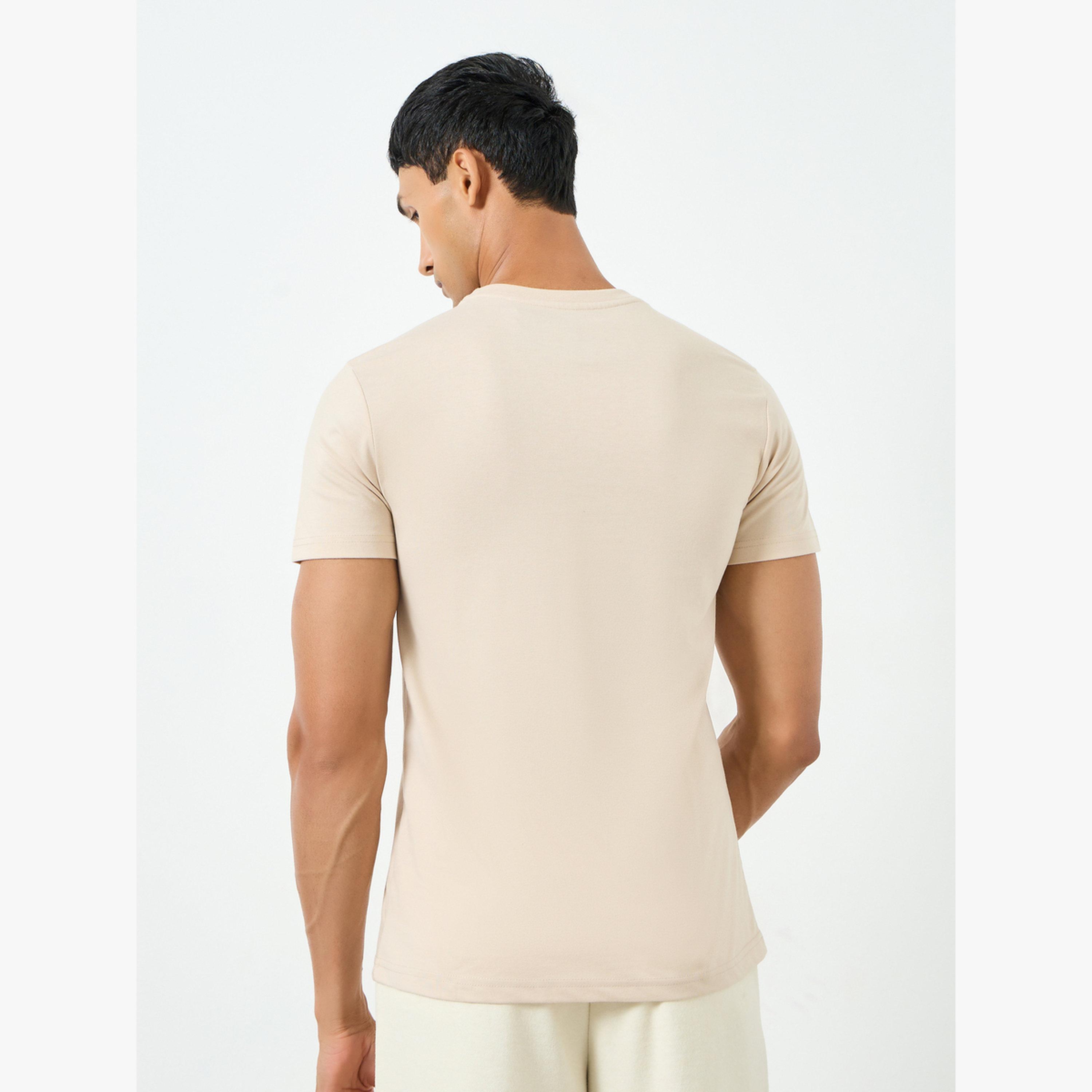 Styli Men Beige Graphic Print Regular Fit T-Shirt-men-clothing-tshirtsandpolos-tshirts-image-3
