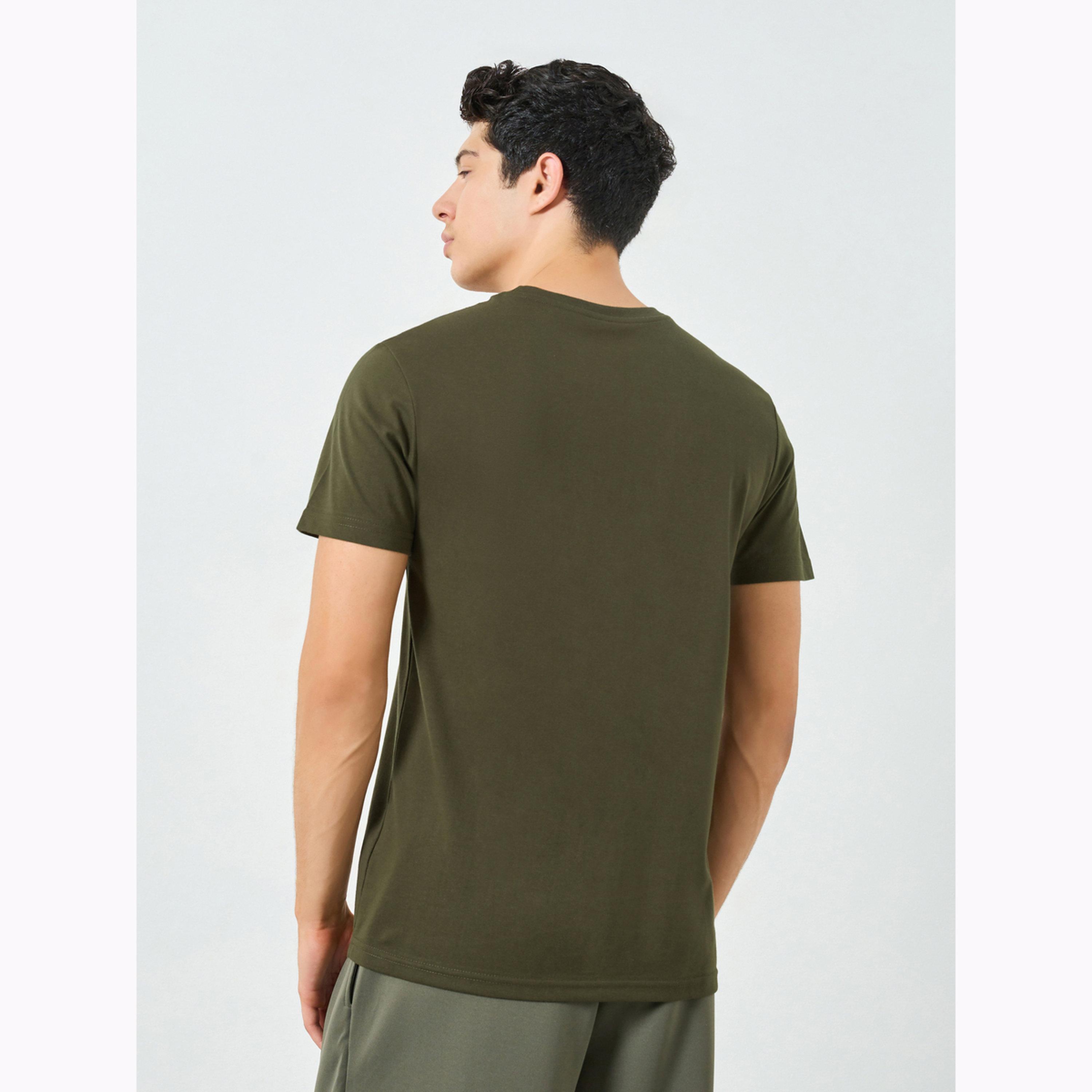 Styli Men Olive Graphic Print Crew Neck T-Shirt-men-clothing-tshirtsandpolos-tshirts-image-4