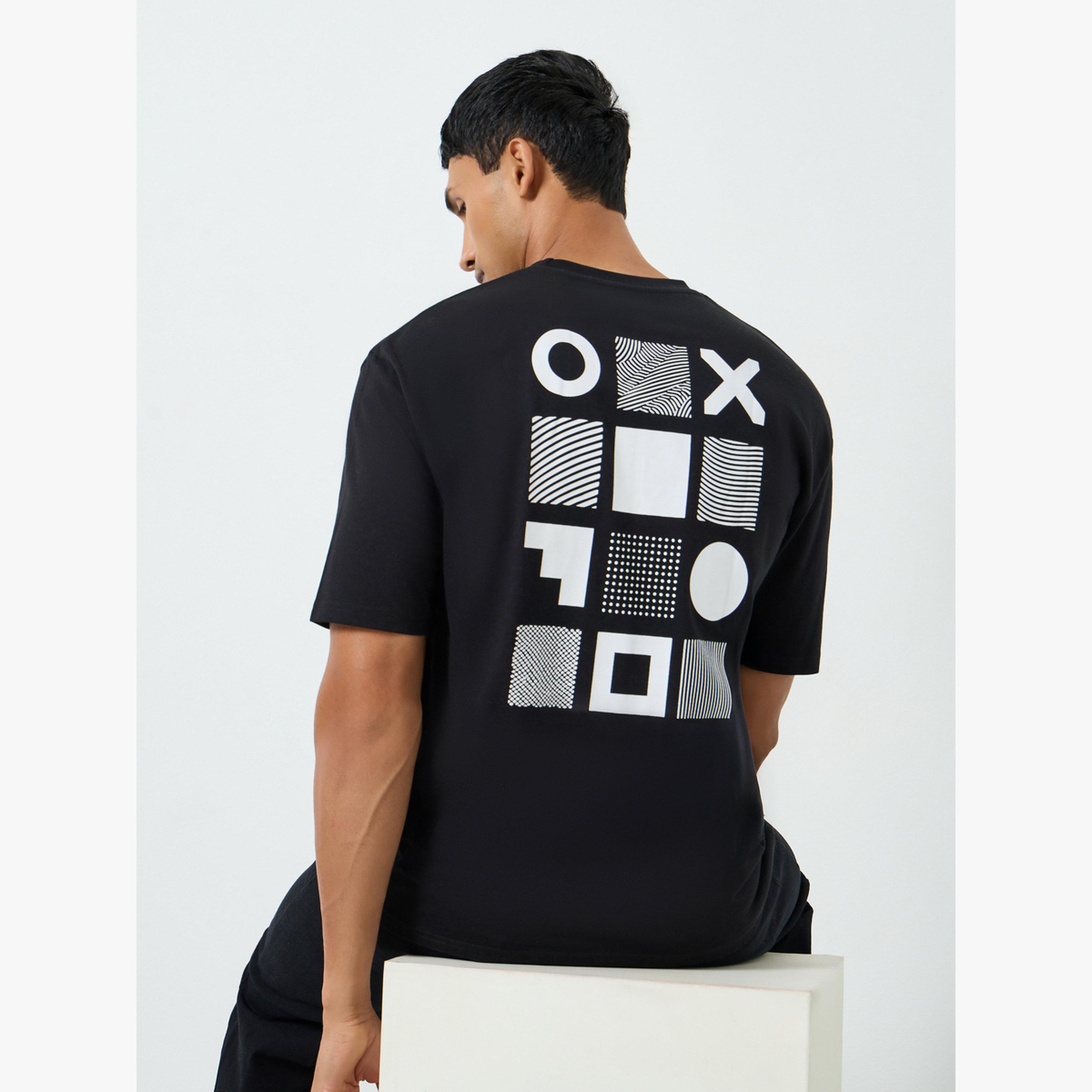 Styli Men Black Graphic Print Oversized T-Shirt-men-clothing-tshirtsandpolos-tshirts-image-3