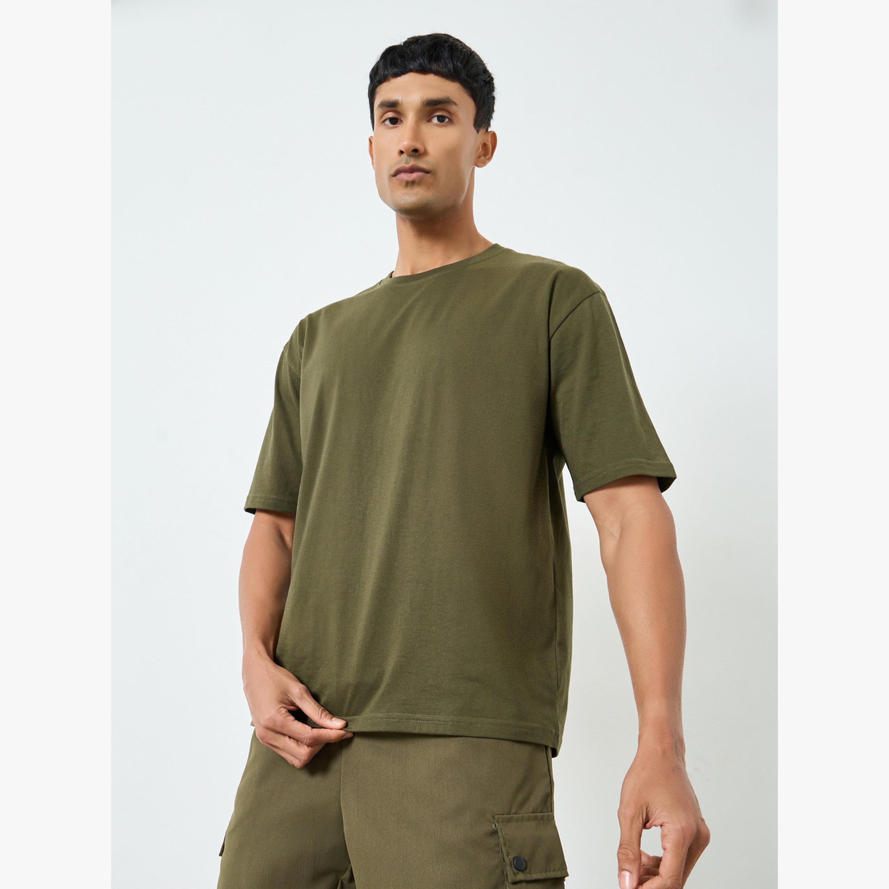 Styli Men Olive Graphic Print Oversized T-Shirt-men-clothing-tshirtsandpolos-tshirts-image-1