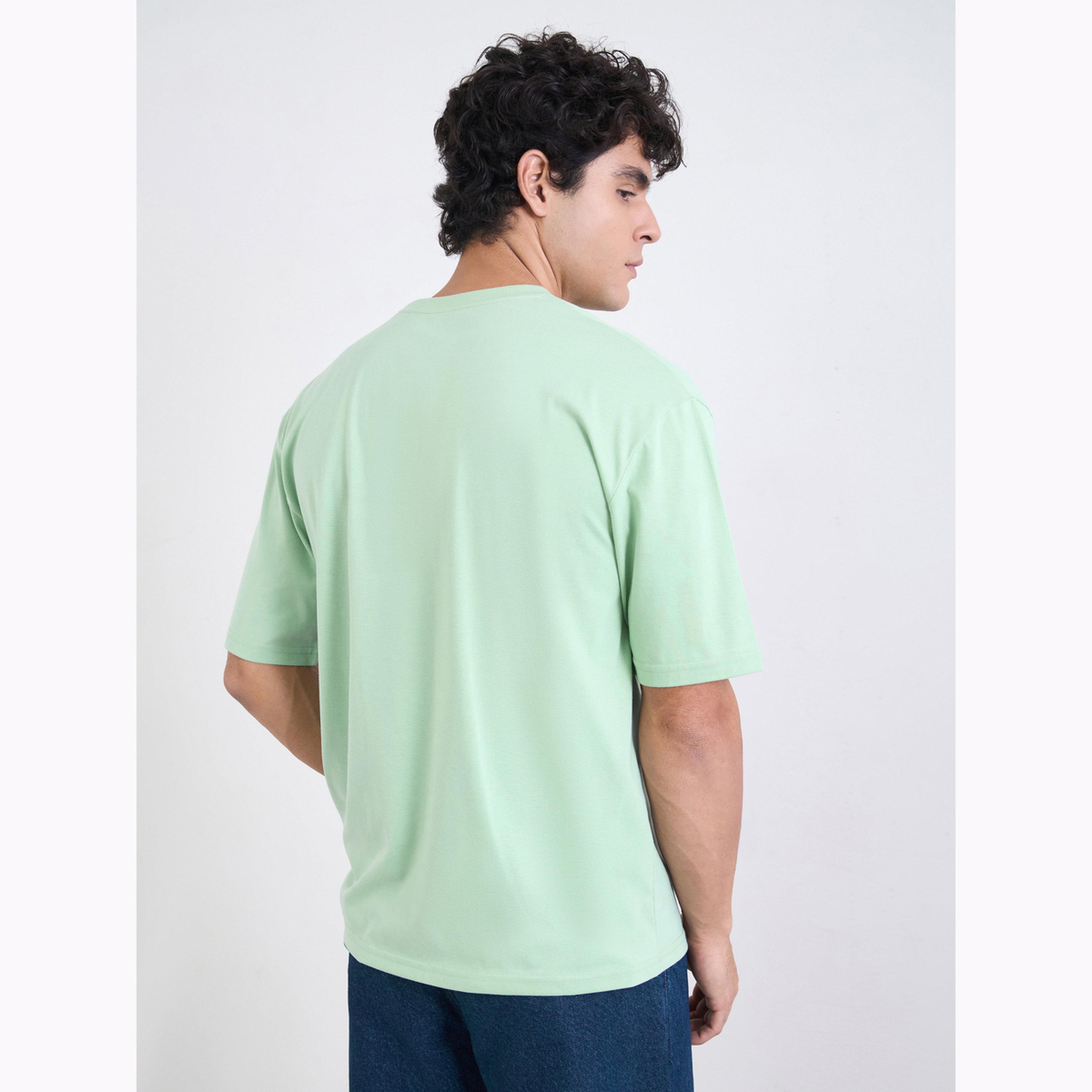 Styli Men Green Graphic Print Oversized Jersey T-Shirt-men-clothing-tshirtsandpolos-tshirts-image-4