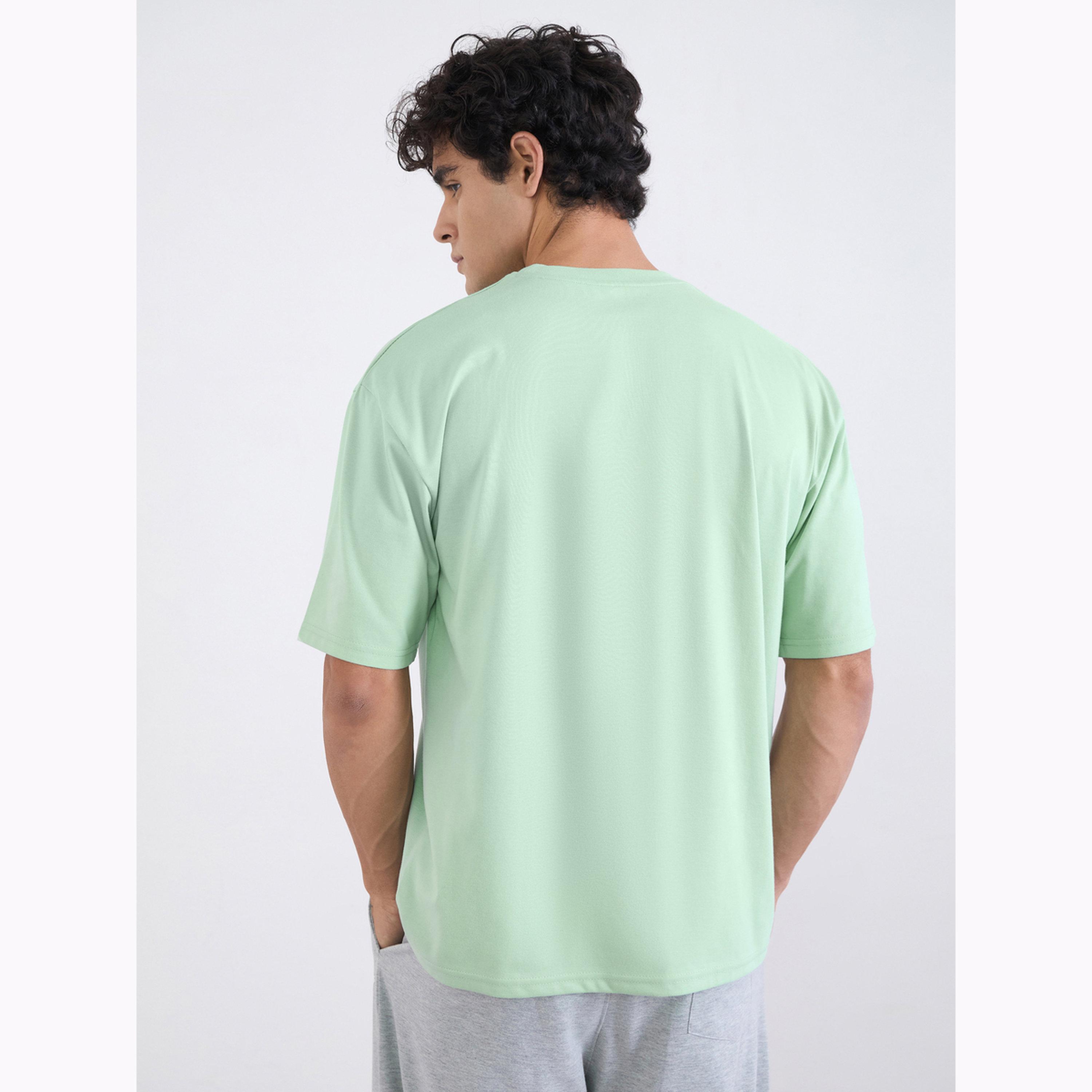 Styli Men Green Graphic Print Crew Neck T-Shirt-men-clothing-tshirtsandpolos-tshirts-image-4
