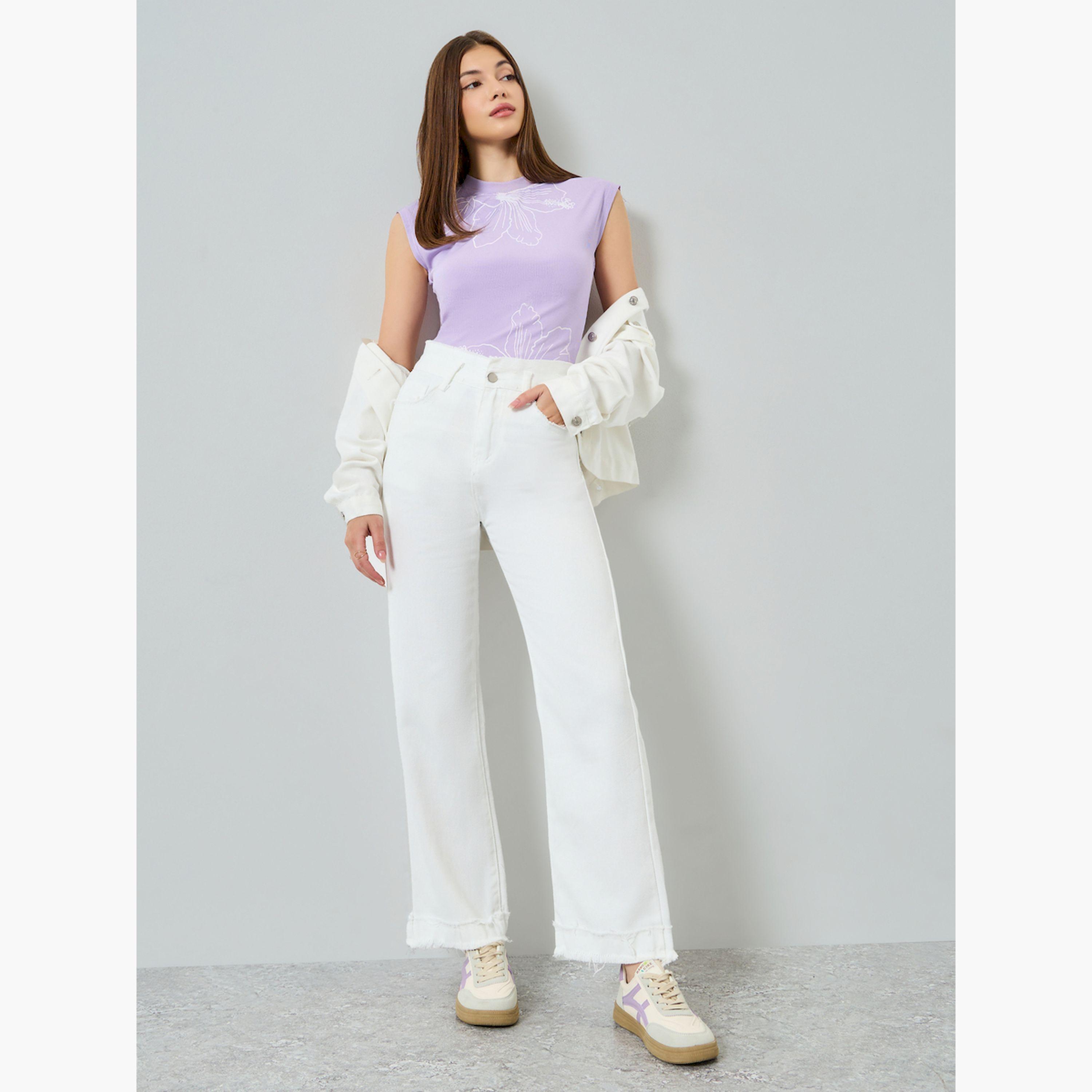 جينز بساق واسعة وحواف مزينة بشرابات-women-clothing-bottoms-jeans-image-2