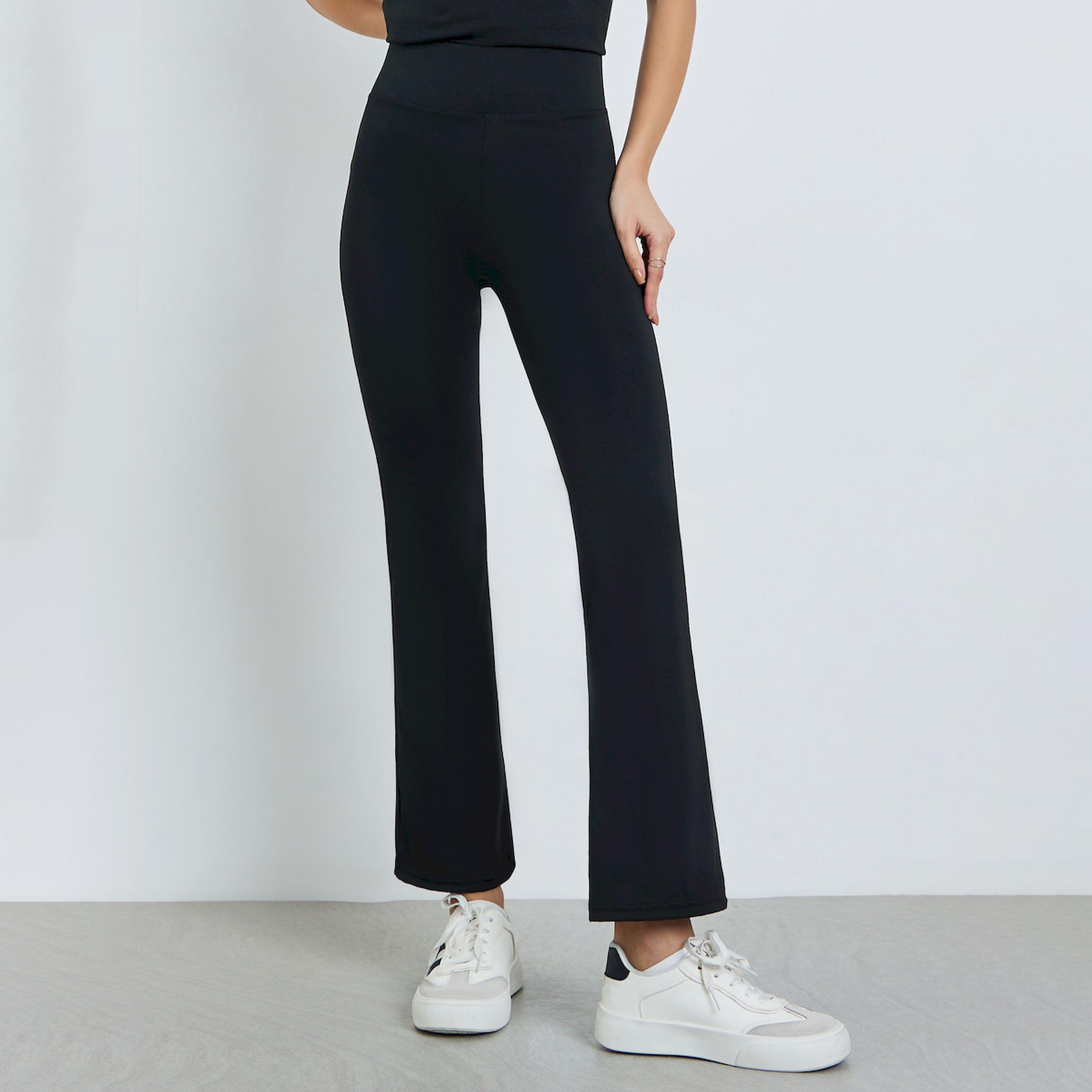 بنطال ليقنز سادة بقصة واسعة من الأسفل-women-clothing-bottoms-leggings-image-1