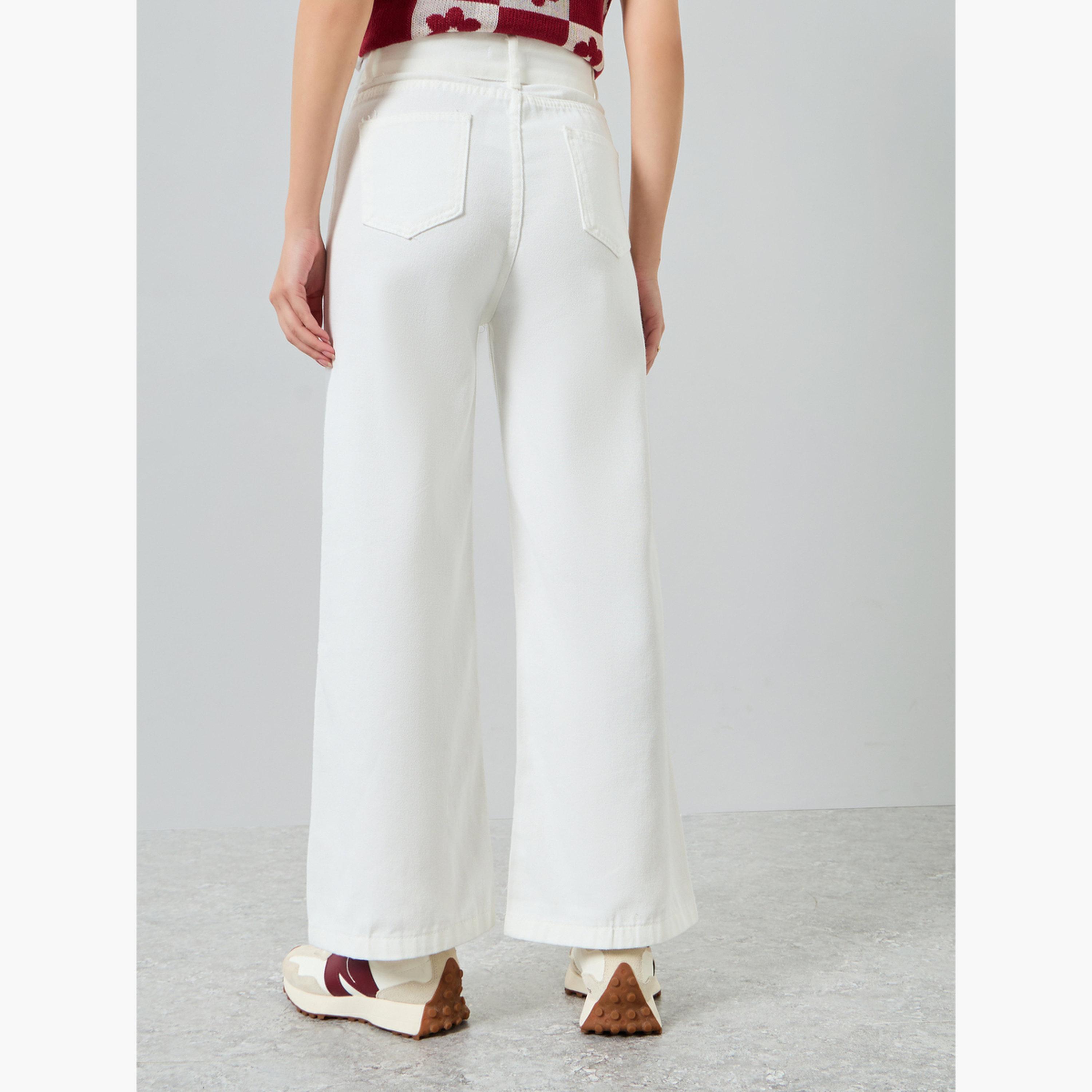 جينز نسائي ساق واسعة بأزرار مزدوجة عند الخصر-women-clothing-bottoms-jeans-image-3