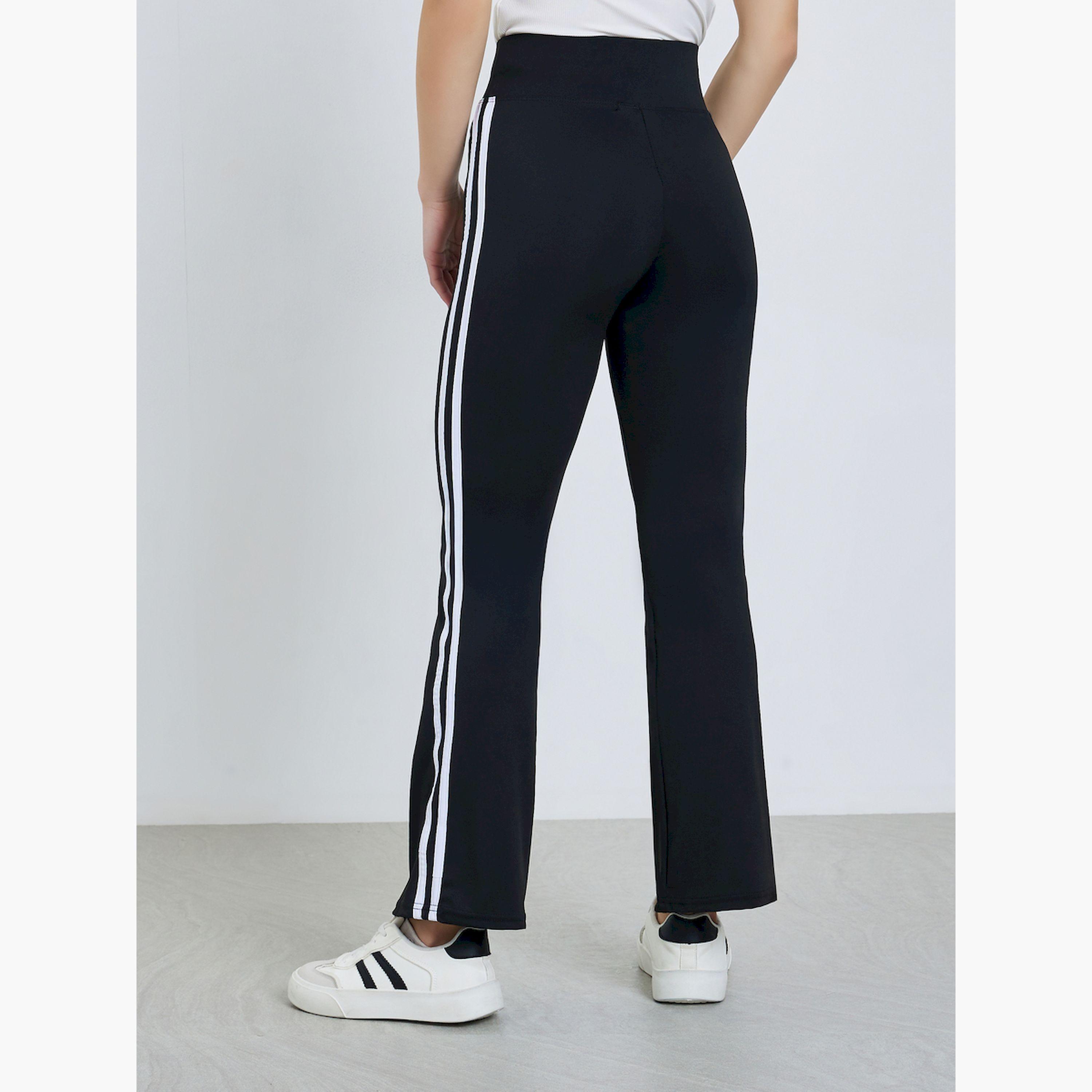 Styli Black Side Striped Flare Leggings-women-clothing-bottoms-leggings-image-5