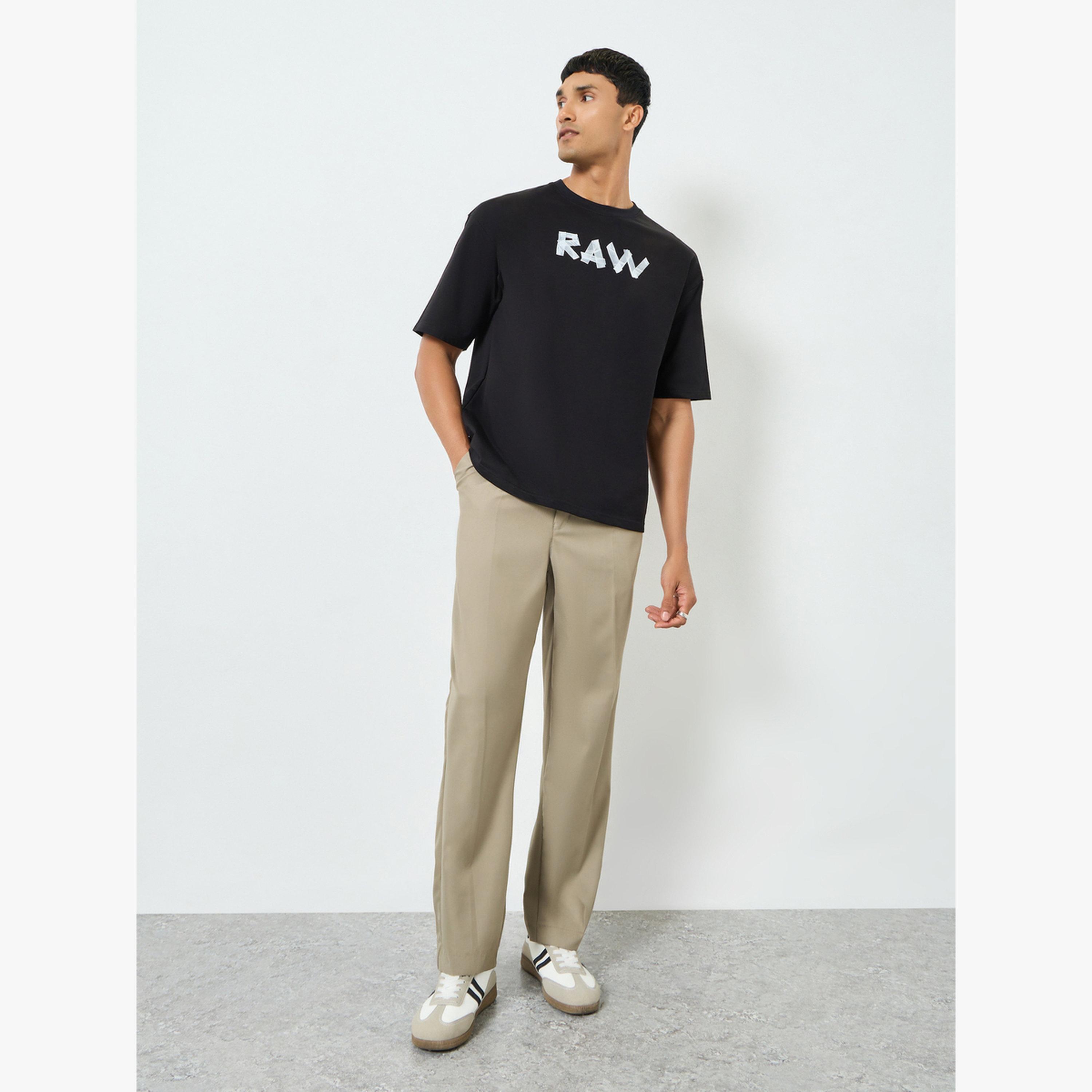 Styli Men Black Graphic Print Oversized Terry T-Shirt-men-clothing-tshirtsandpolos-tshirts-image-2