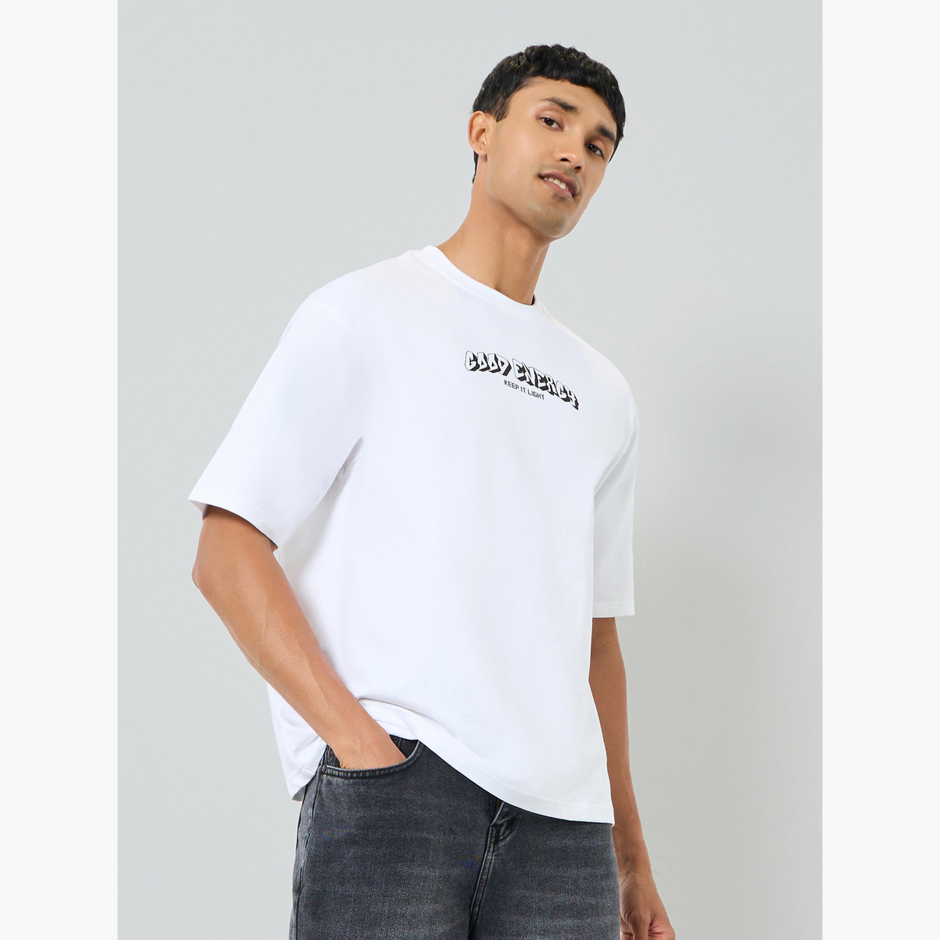 Styli Men White Graphic Print Cotton Oversized T-Shirt-men-clothing-tshirtsandpolos-tshirts-image-1