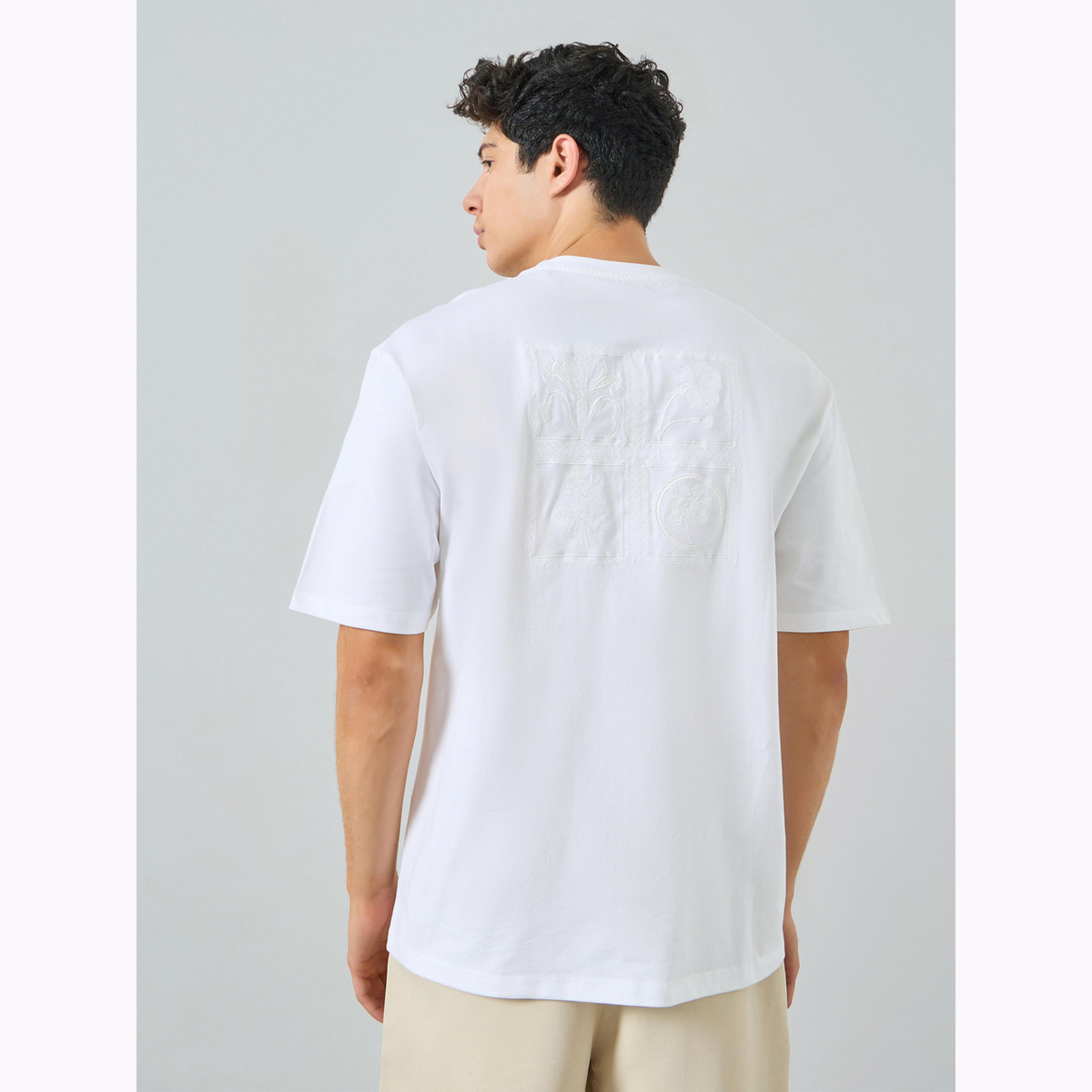Styli Men White Embroidered Boxy Fit T-Shirt-men-clothing-tshirtsandpolos-tshirts-image-4