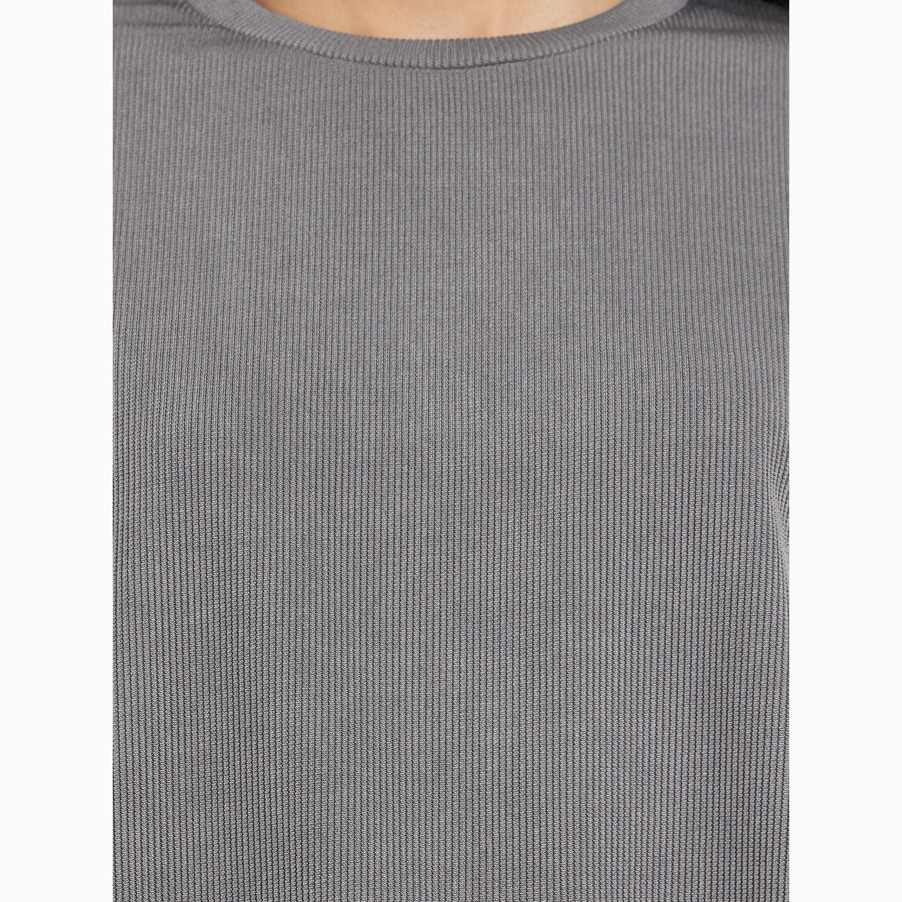 Styli Charcoal Ribbed T-Shirt and Wide Leg Joggers Co-Ords-women-clothing-coordsets-image-3
