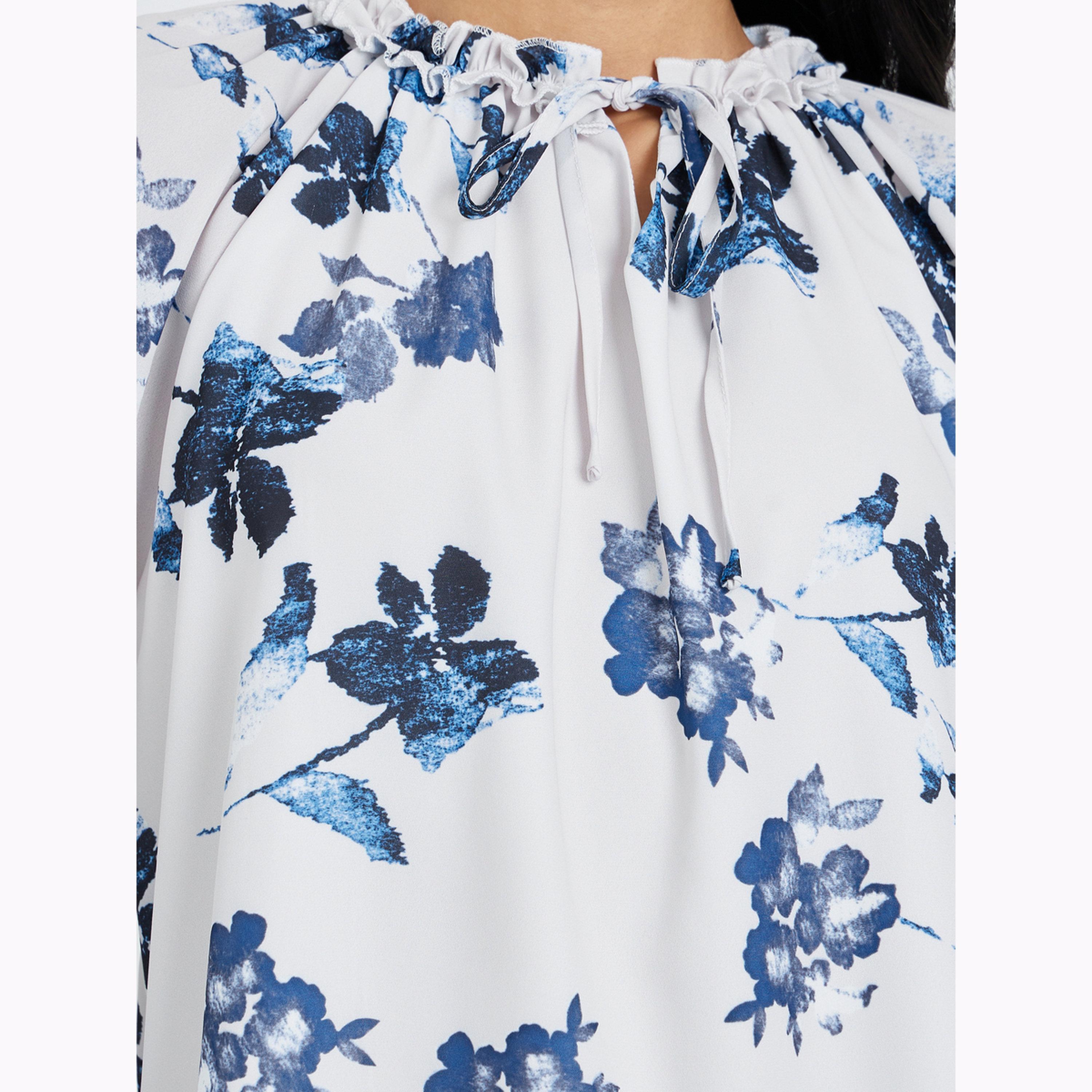 طقم منسق من تنورة طويلة وبلوزة بطبعة زهور-women-clothing-coordsets-image-6