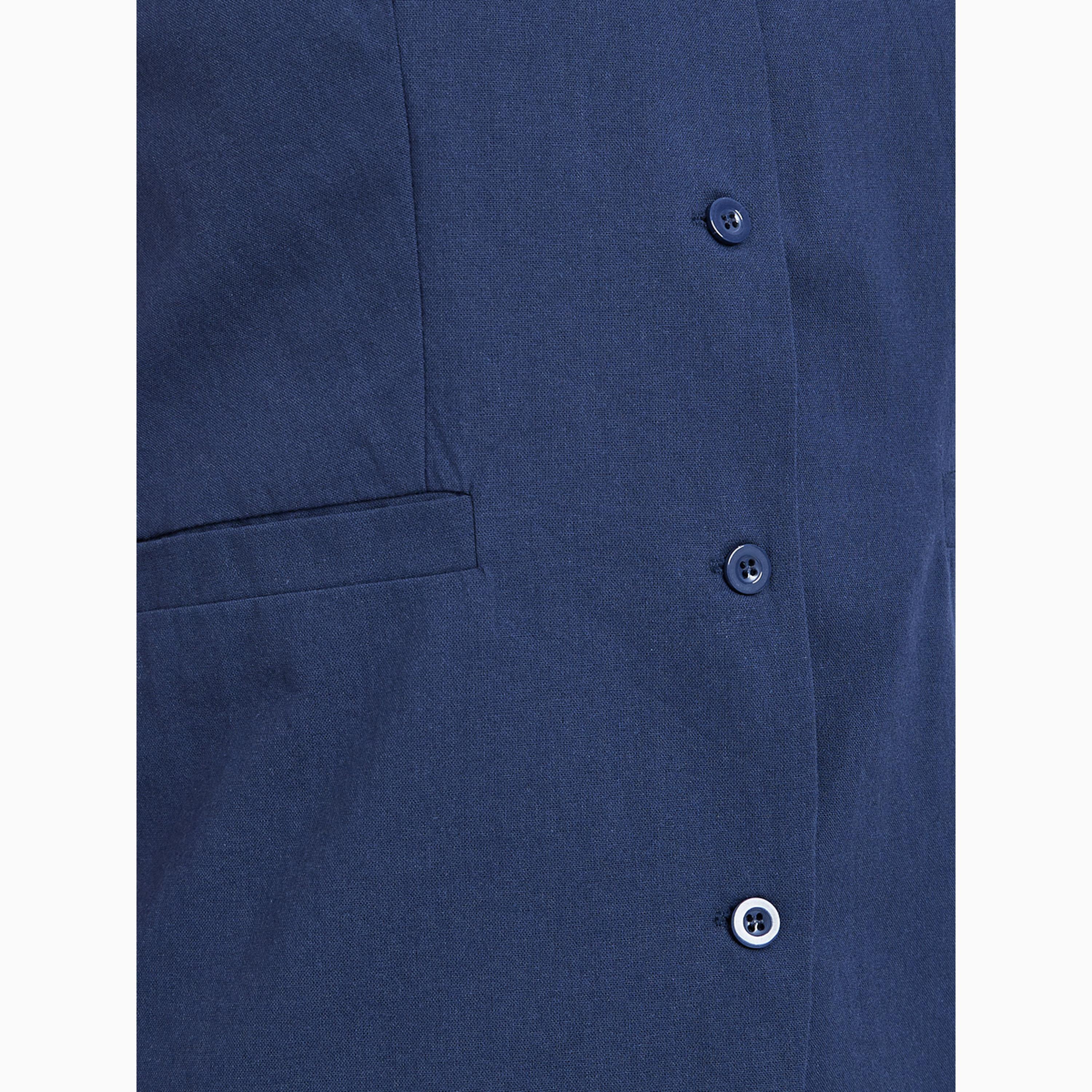 Styli Navy Blue Sleeveless Waistcoat and Pants Co-Ords-women-clothing-coordsets-image-3