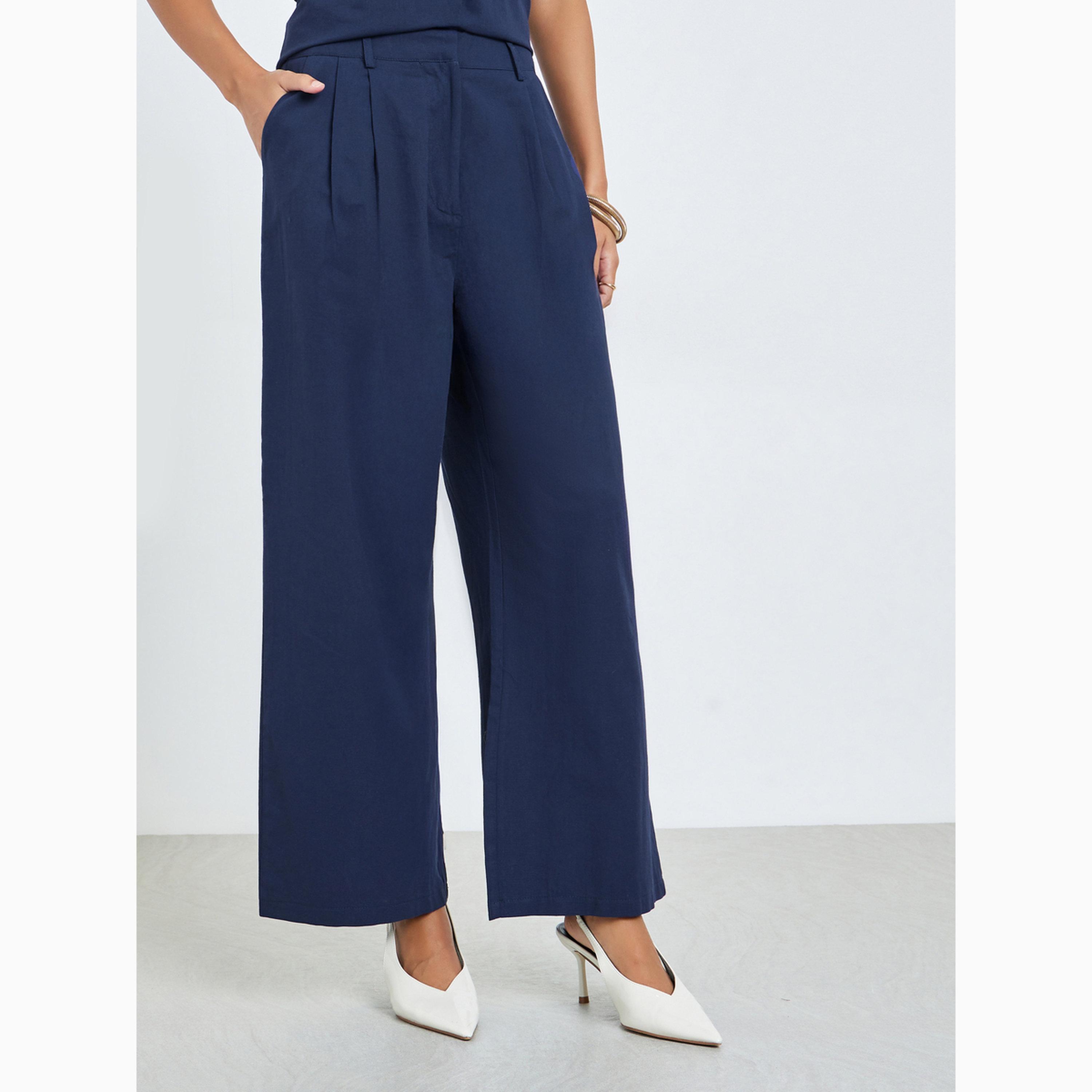 Styli Navy Blue Sleeveless Waistcoat and Pants Co-Ords-women-clothing-coordsets-image-4