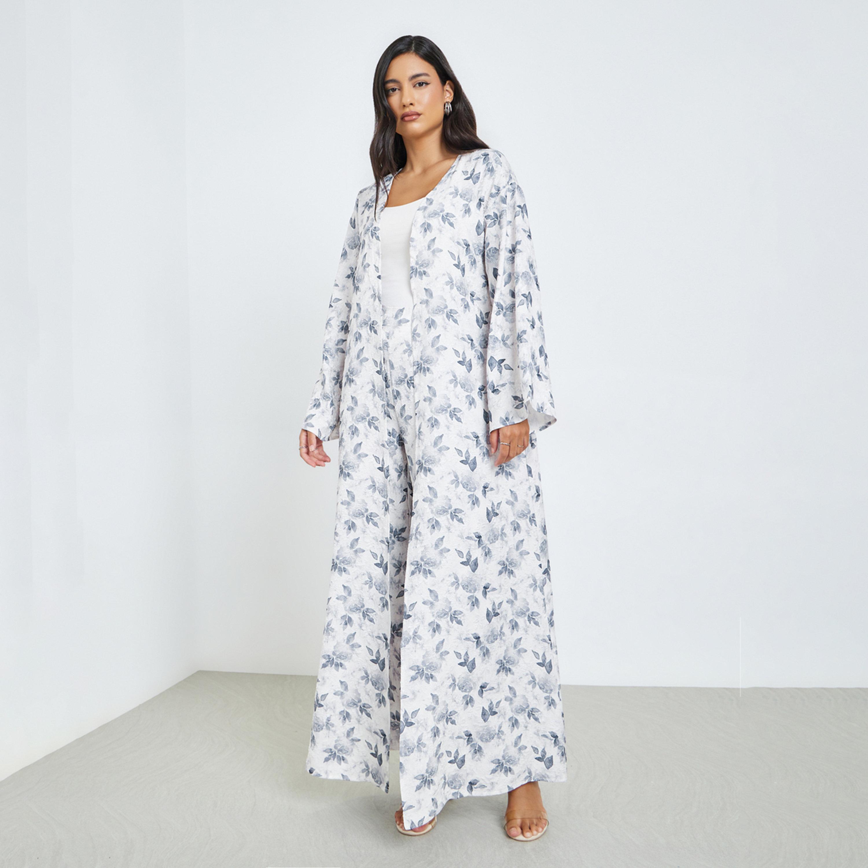 Styli Floral Print Kimono and Trousers Set Co-ords-women-clothing-coordsets-image-1