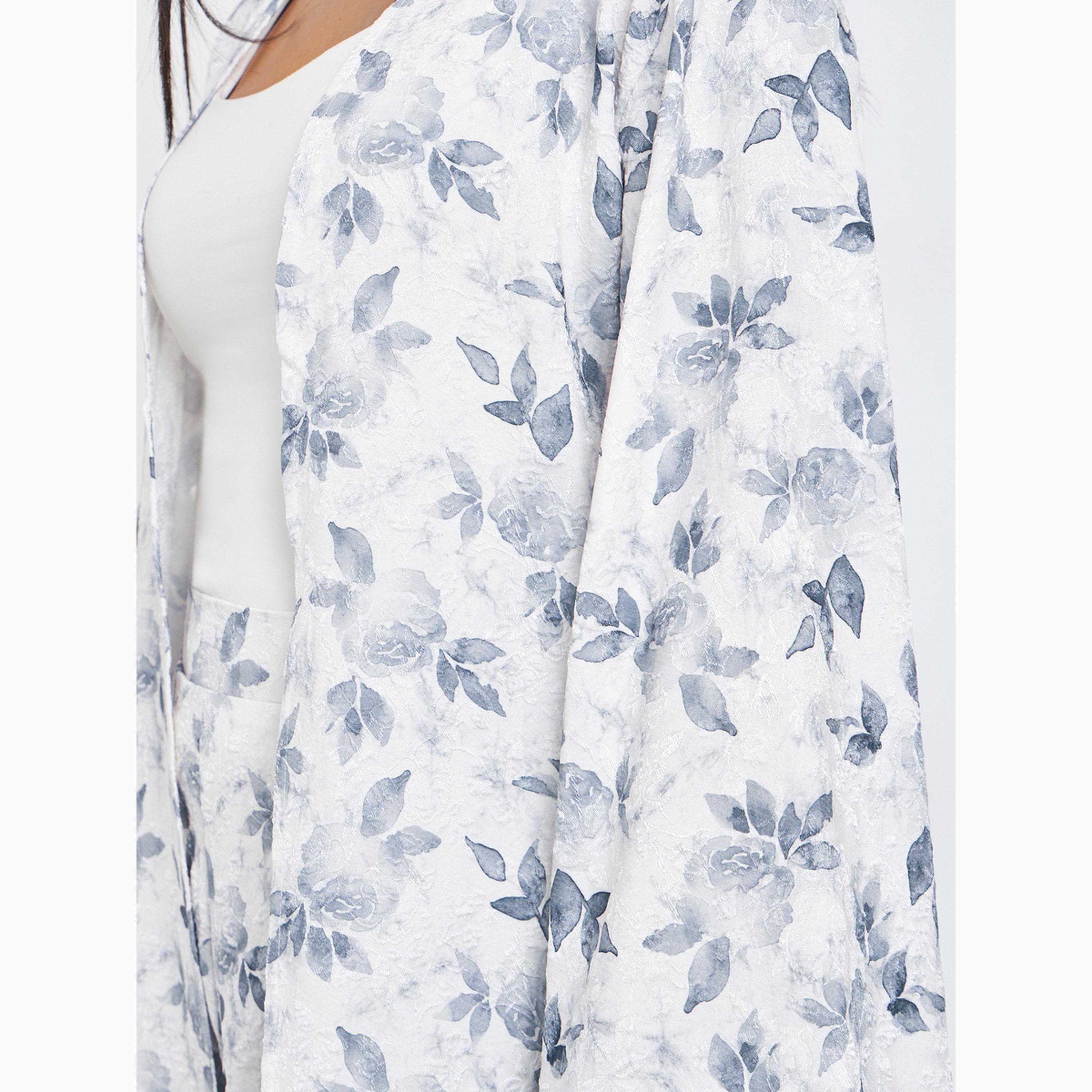 Styli Floral Print Kimono and Trousers Set Co-ords-women-clothing-coordsets-image-4