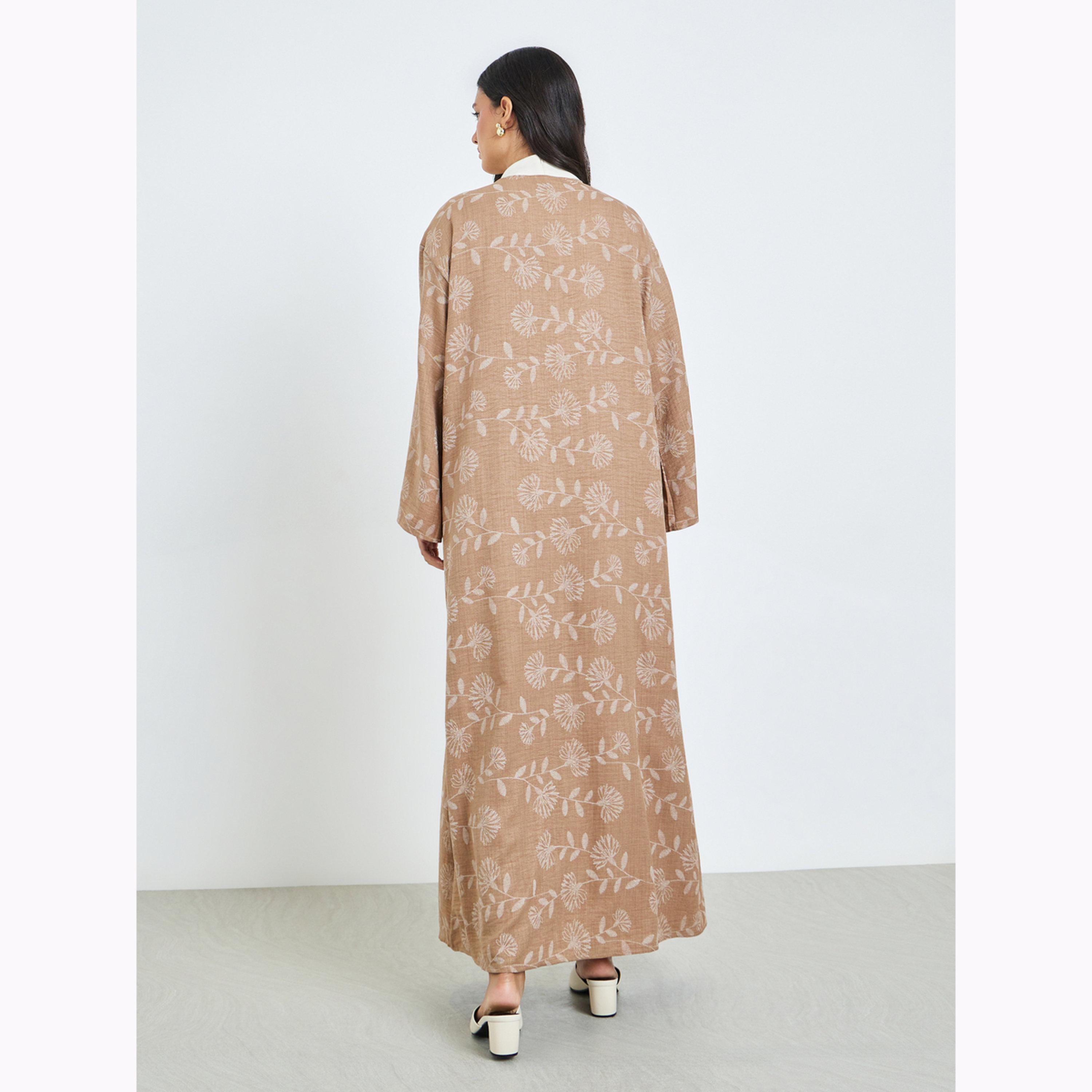 Styli Beige Floral Kimono and Pants Co-ords-women-clothing-coordsets-image-3