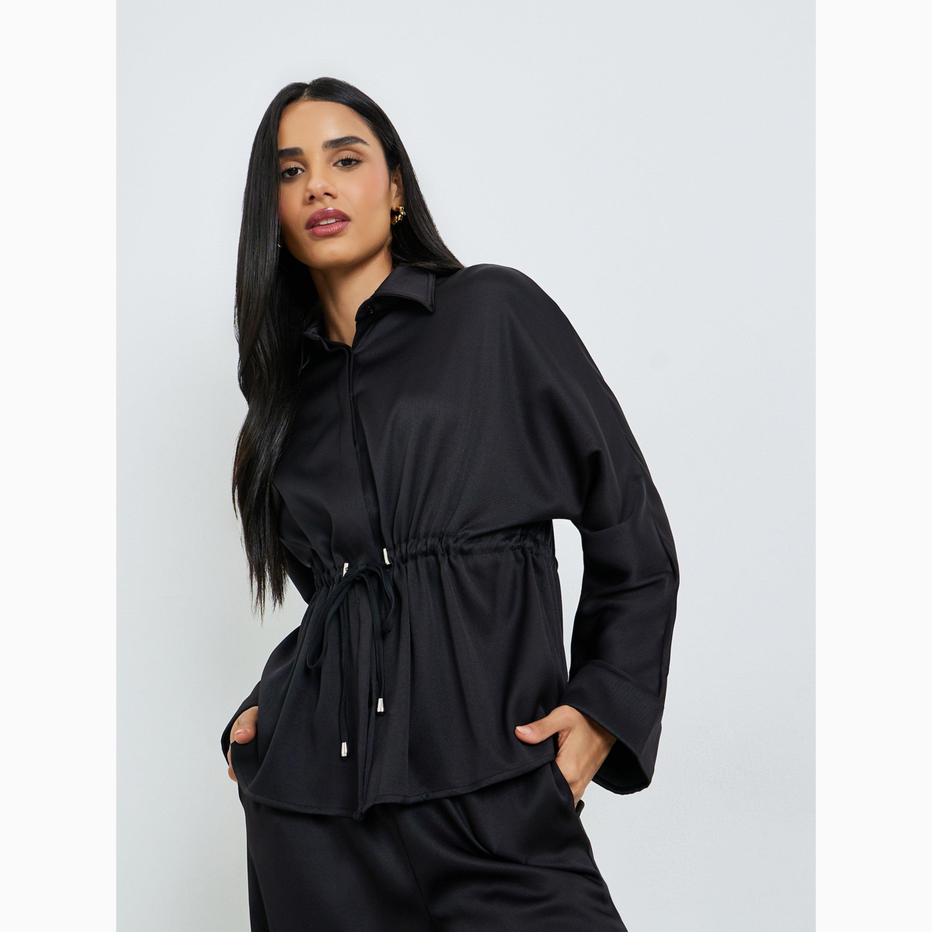 طقم منسق من بنطال وبلوزة عملية بقصة مريحة-women-clothing-coordsets-image-2