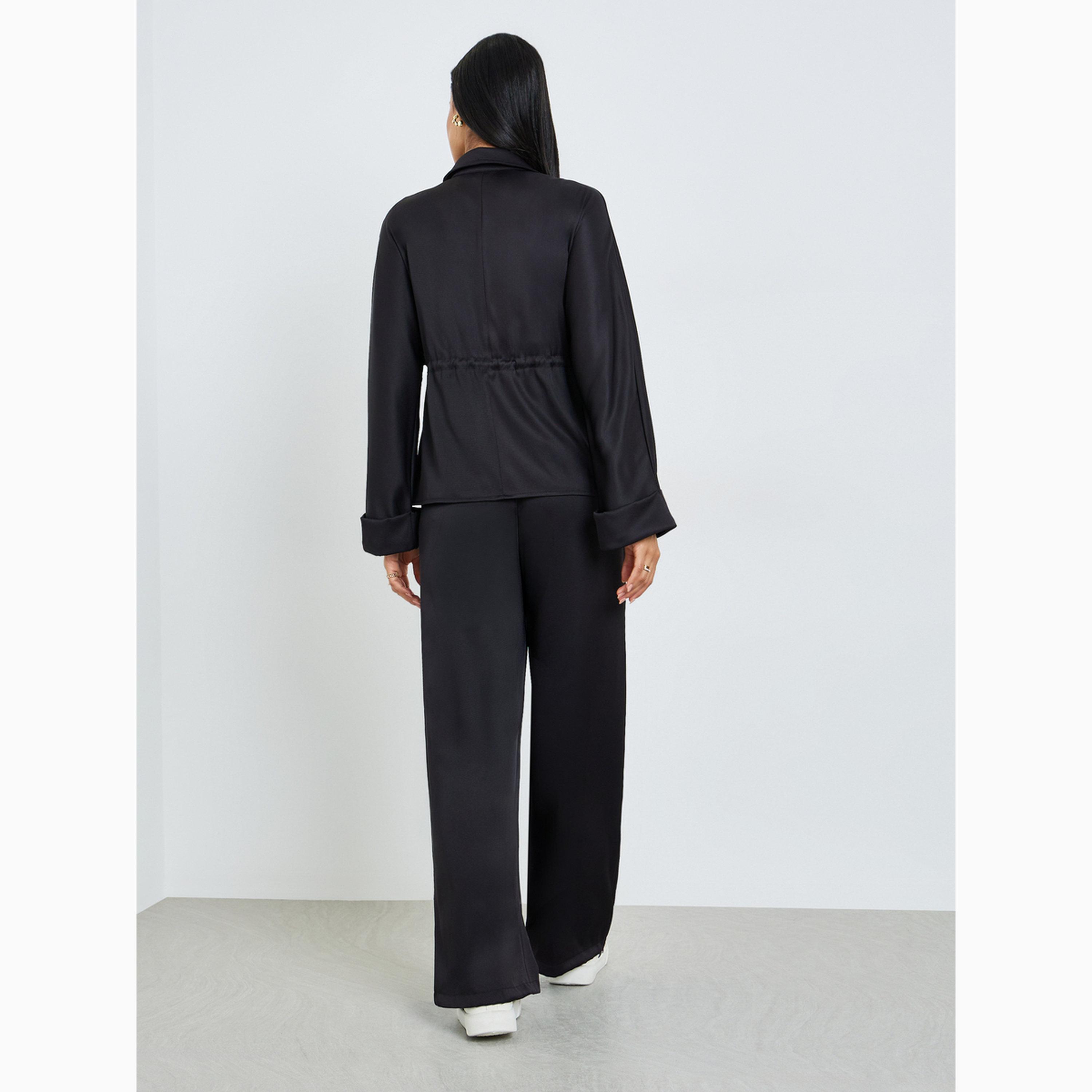 طقم منسق من بنطال وبلوزة عملية بقصة مريحة-women-clothing-coordsets-image-5