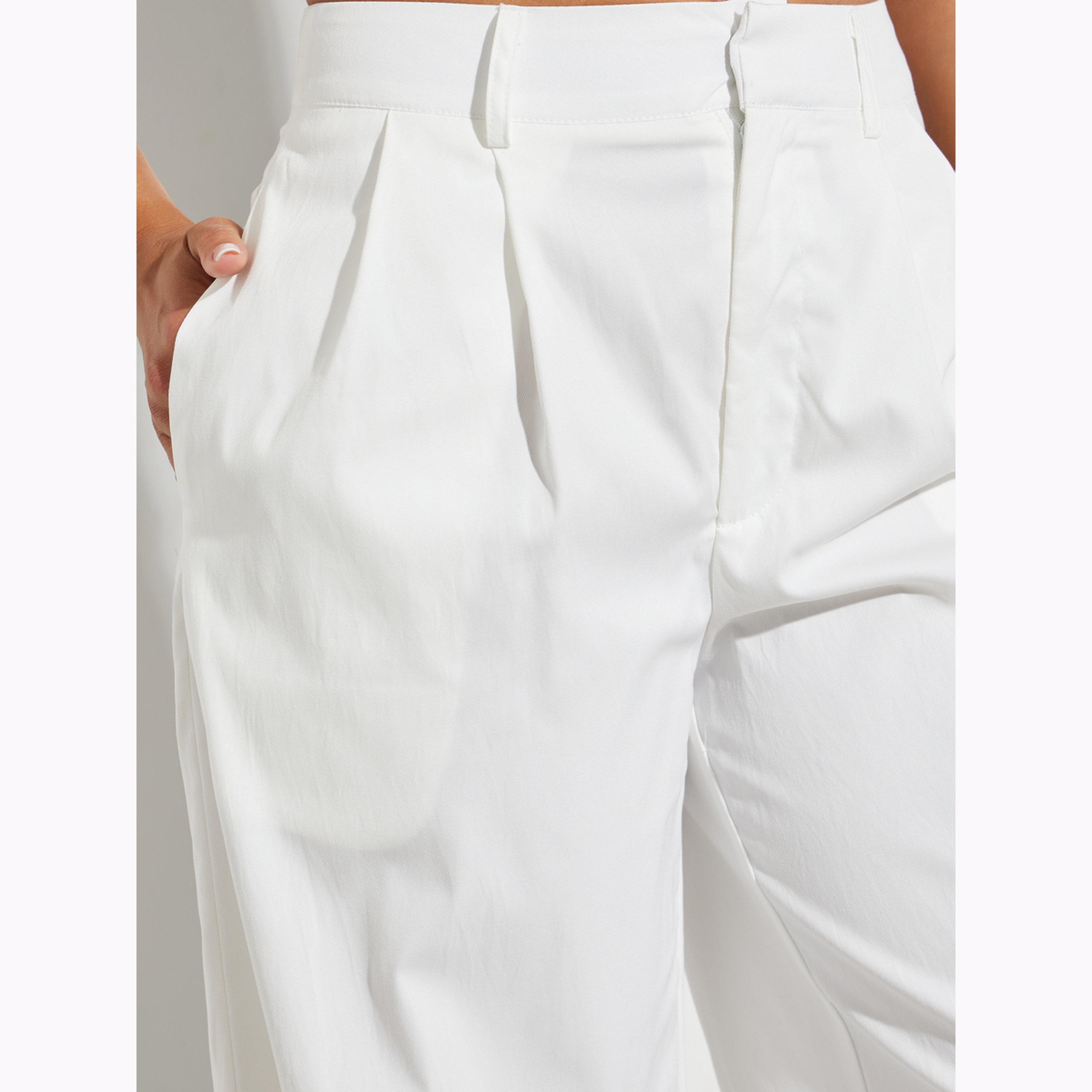 Styli White High Rise Wide Leg Trousers-women-clothing-bottoms-trousers-image-3