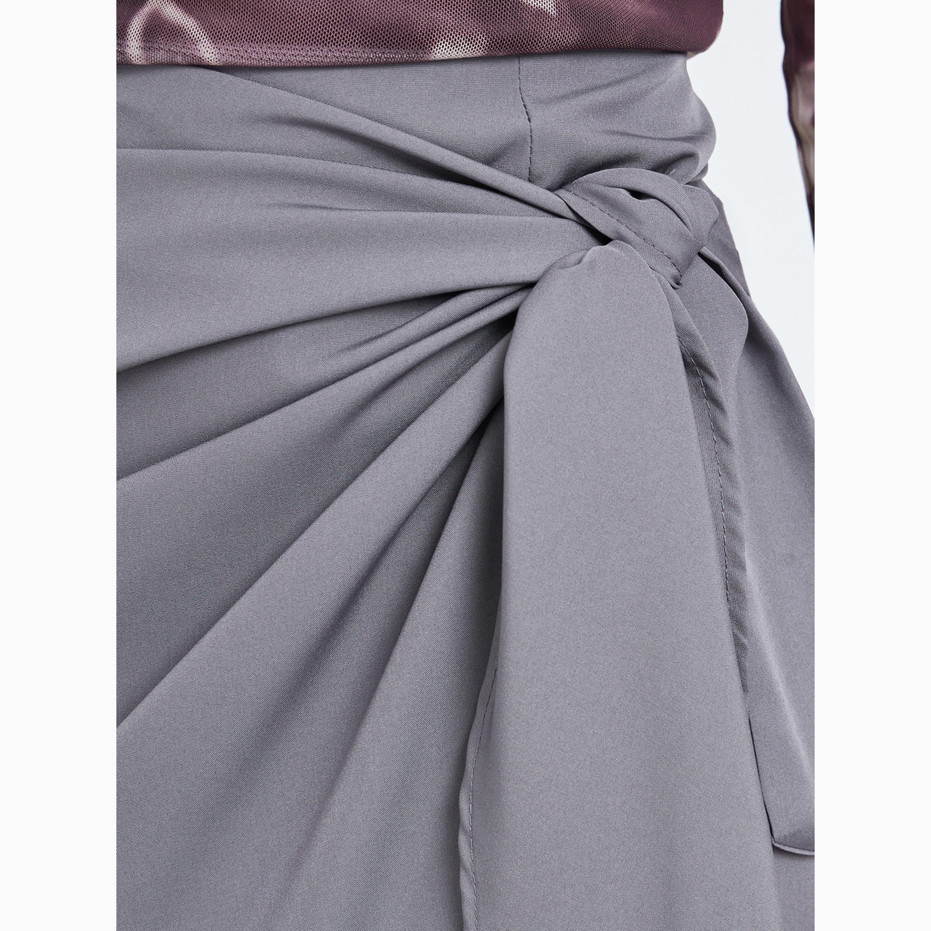 Styli Grey Tie-Up Wrap Front Midi Skirt-women-clothing-bottoms-skirts-image-3
