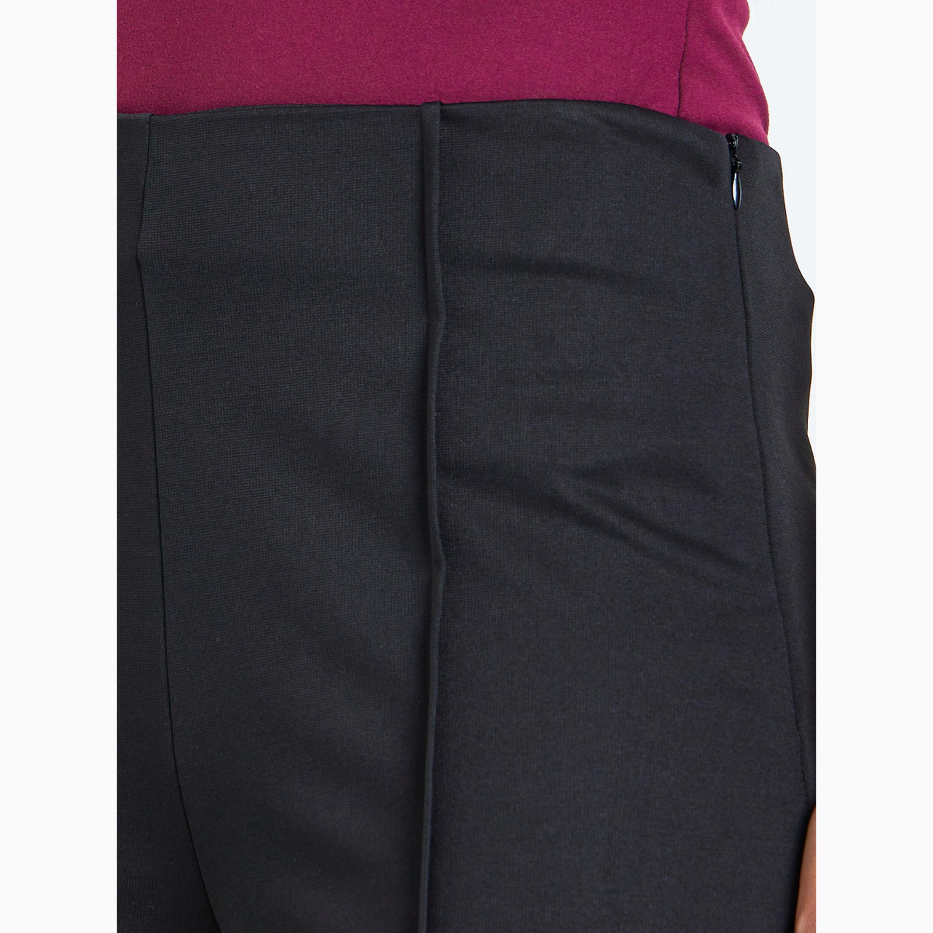 Styli Black Solid Wide Leg Stretch Formal Pants-women-clothing-bottoms-joggers-image-3