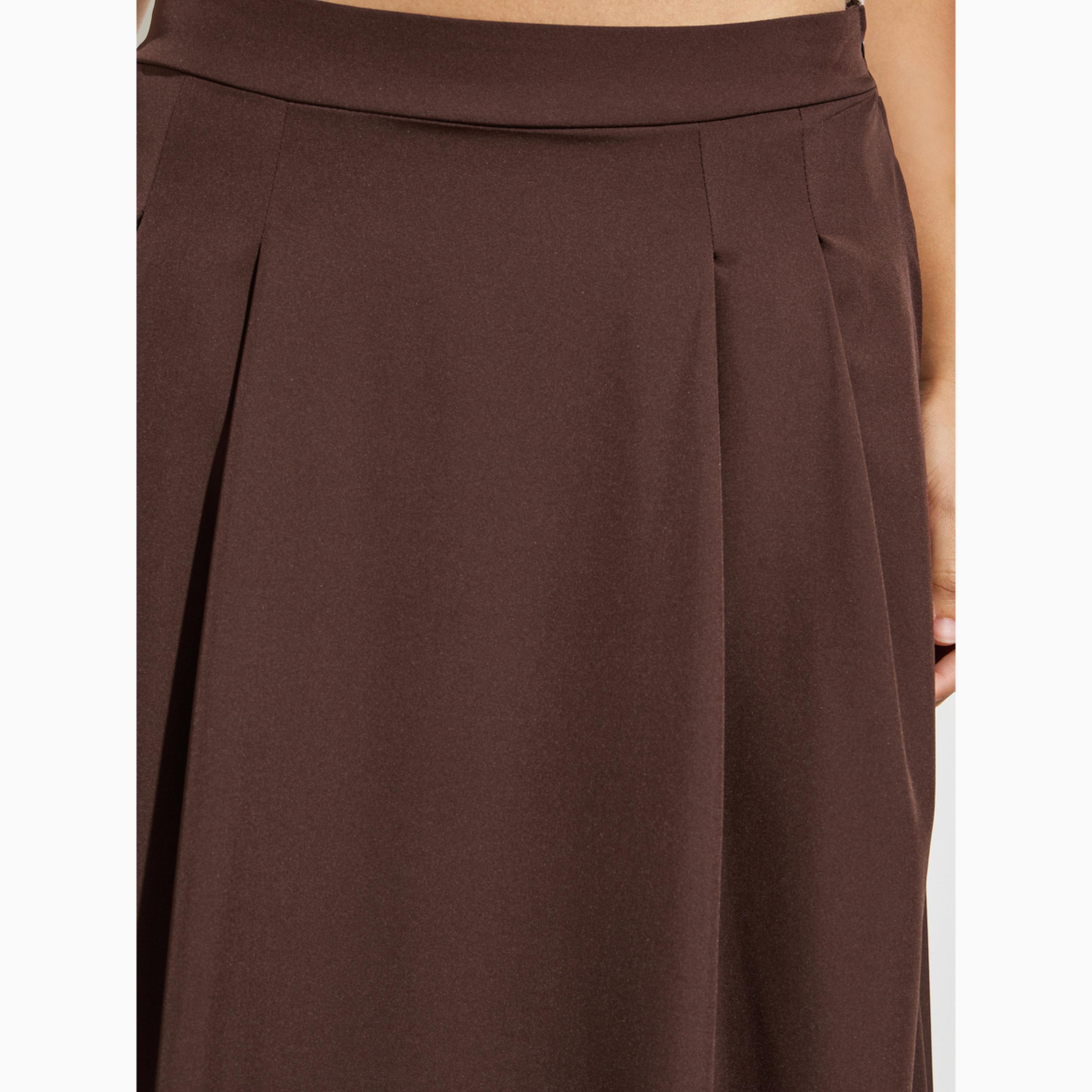 Styli Coffee Brown Balloon Fit Maxi Skirt-women-clothing-bottoms-skirts-image-3