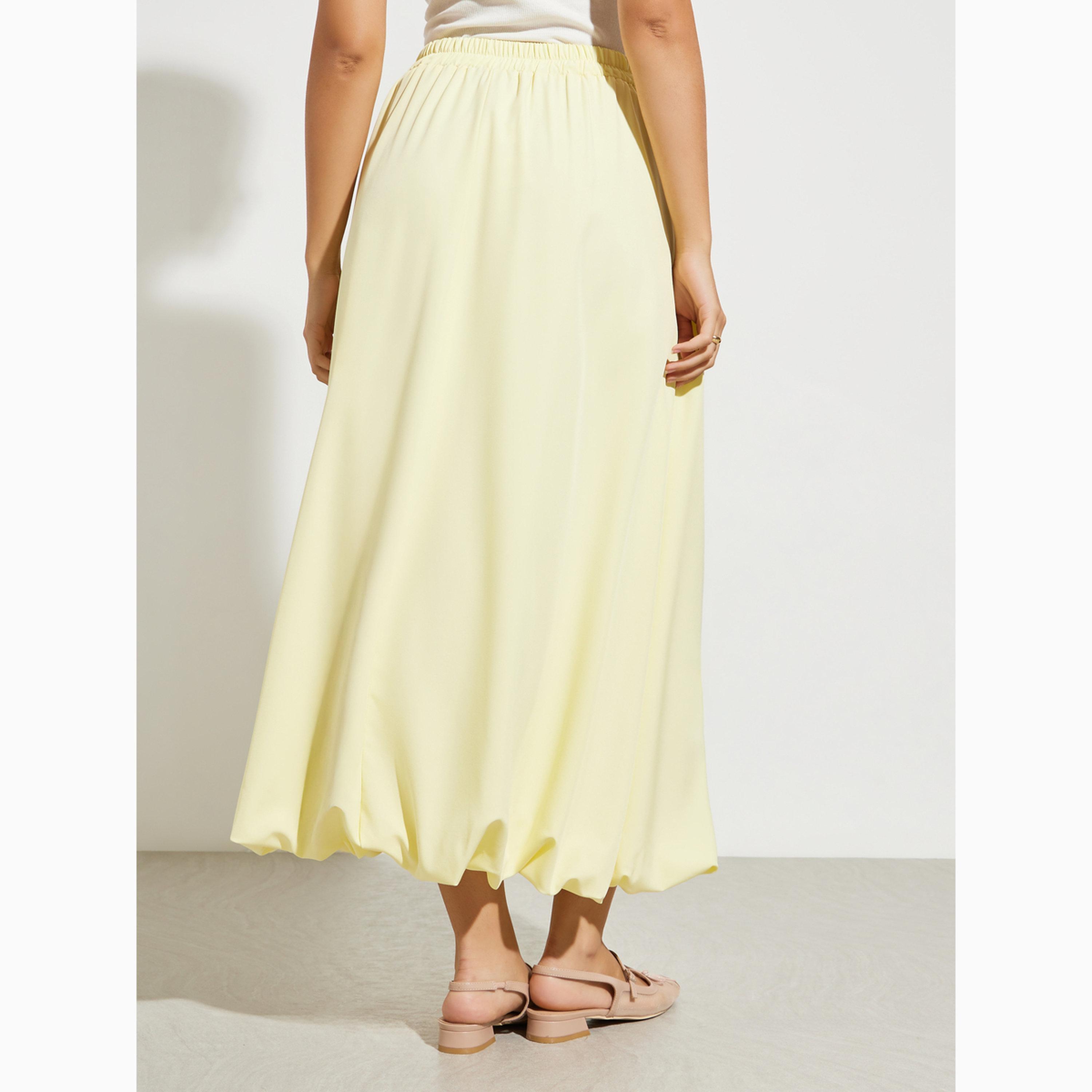 تنورة ماكسي طويلة صفراء بقصة البالون-women-clothing-bottoms-skirts-image-5