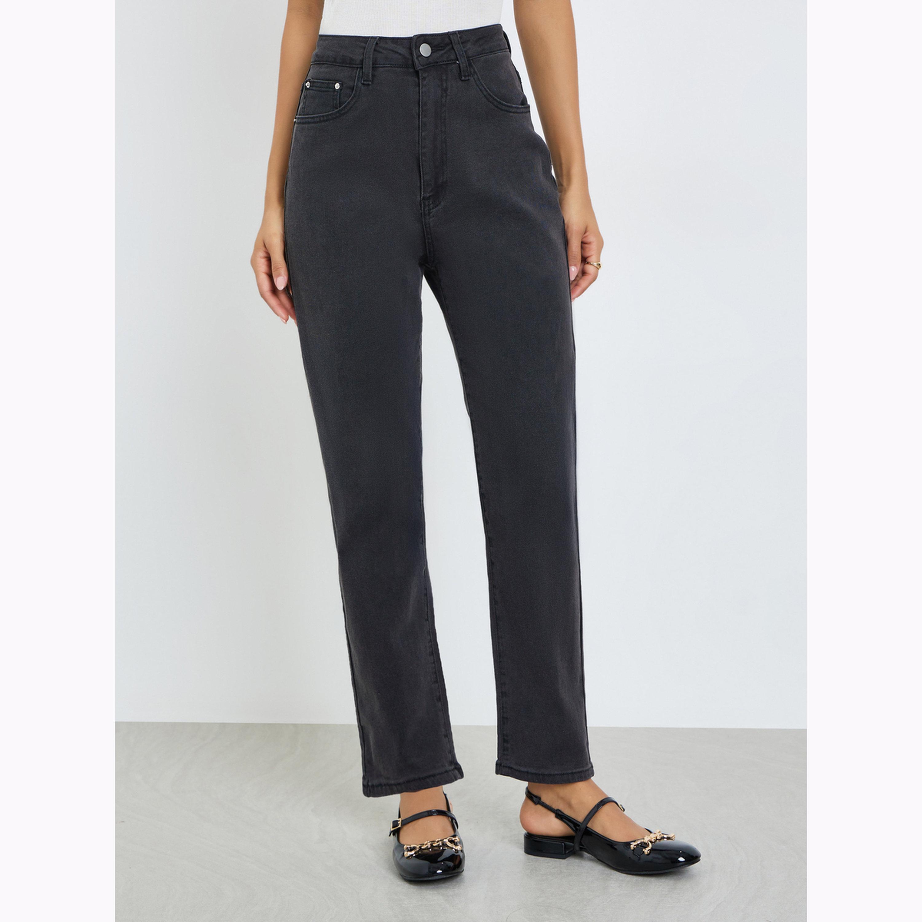 جينز بقصة موم وخصر عالي للنساء-women-clothing-bottoms-jeans-image-1
