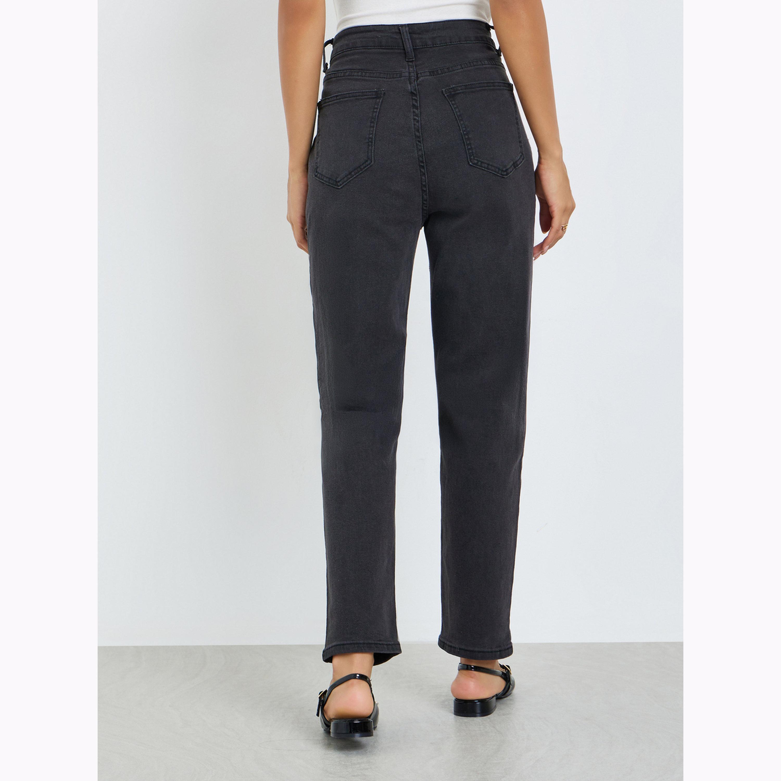 جينز بقصة موم وخصر عالي للنساء-women-clothing-bottoms-jeans-image-4