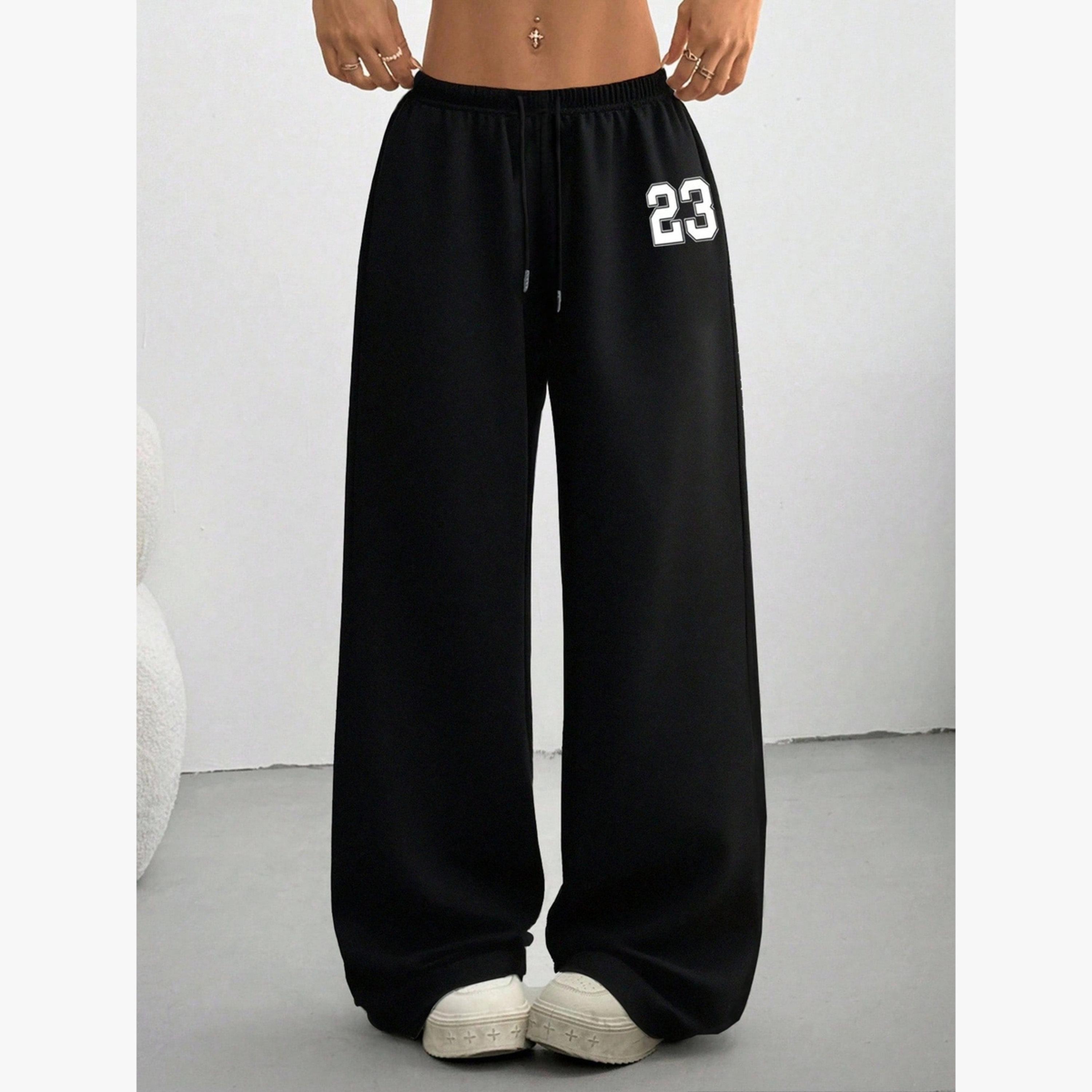 بنطال بطبعة أرقام وقصة أرجل واسعة-women-clothing-bottoms-joggers-image-1