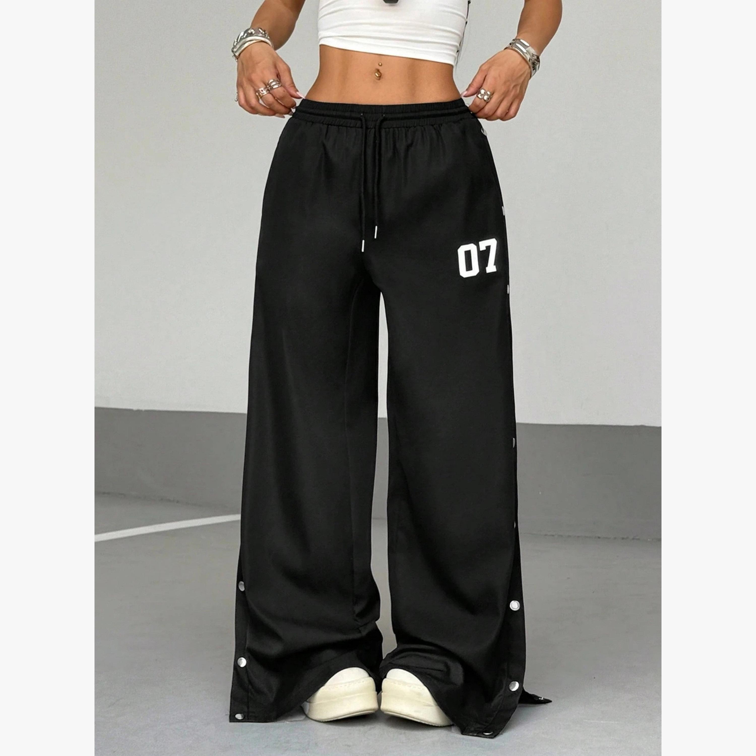 Take Two Black Wide Leg Pants with Side Snap-Buttons-women-clothing-bottoms-joggers-image-1