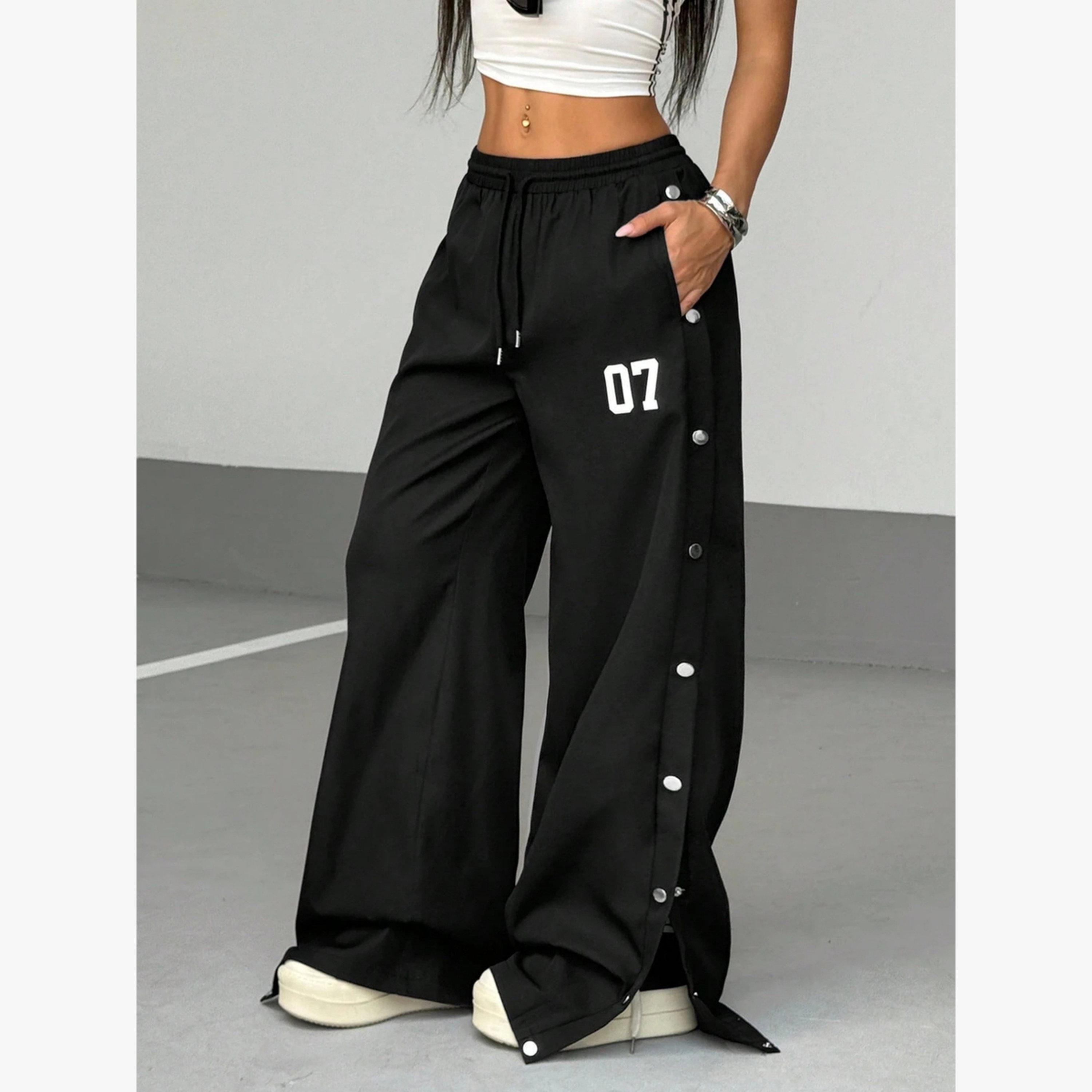 Take Two Black Wide Leg Pants with Side Snap-Buttons-women-clothing-bottoms-joggers-image-4