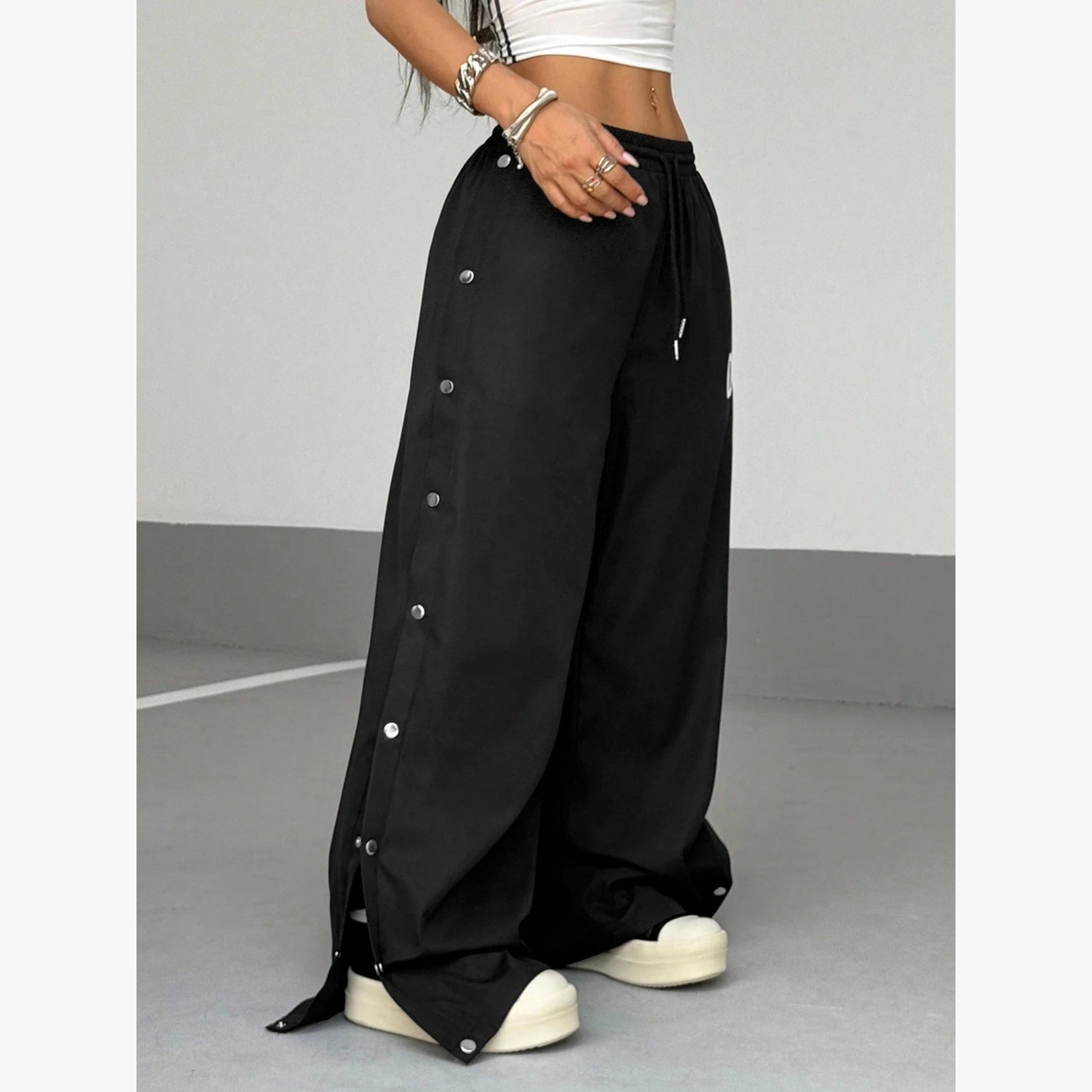 Take Two Black Wide Leg Pants with Side Snap-Buttons-women-clothing-bottoms-joggers-image-5
